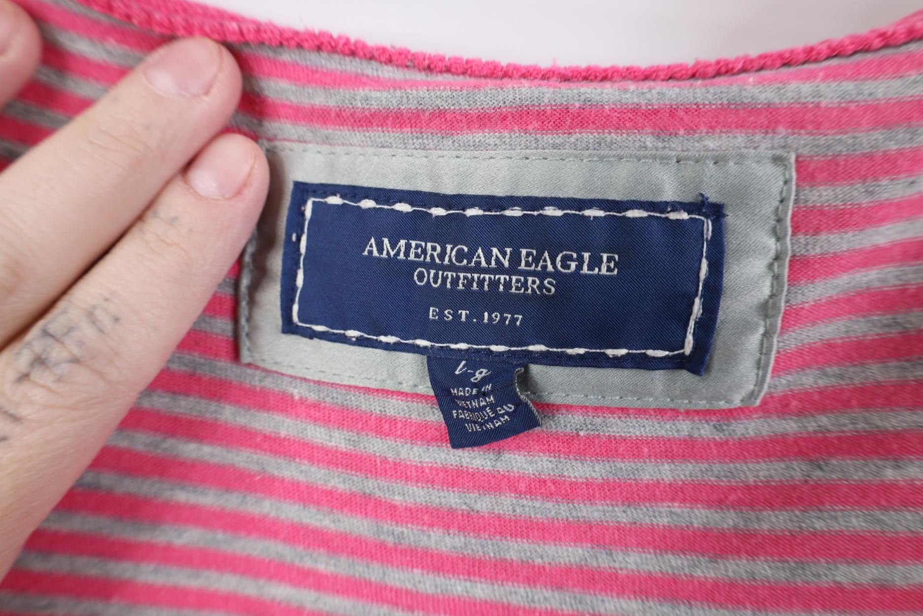 American Eagle Outfitters Vintage Y2K American Eagle Outfitters Striped Raglan T-Shirt Size L / US 10 / IT 46 - 8 Thumbnail