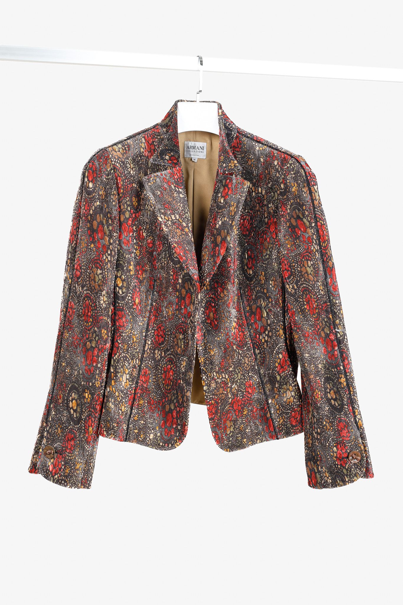 Armani Collezioni Armani Collezioni Vintage F/W 2005 Floral, Pleated Blazer Size L / US 10 / IT 46 - 1 Thumbnail
