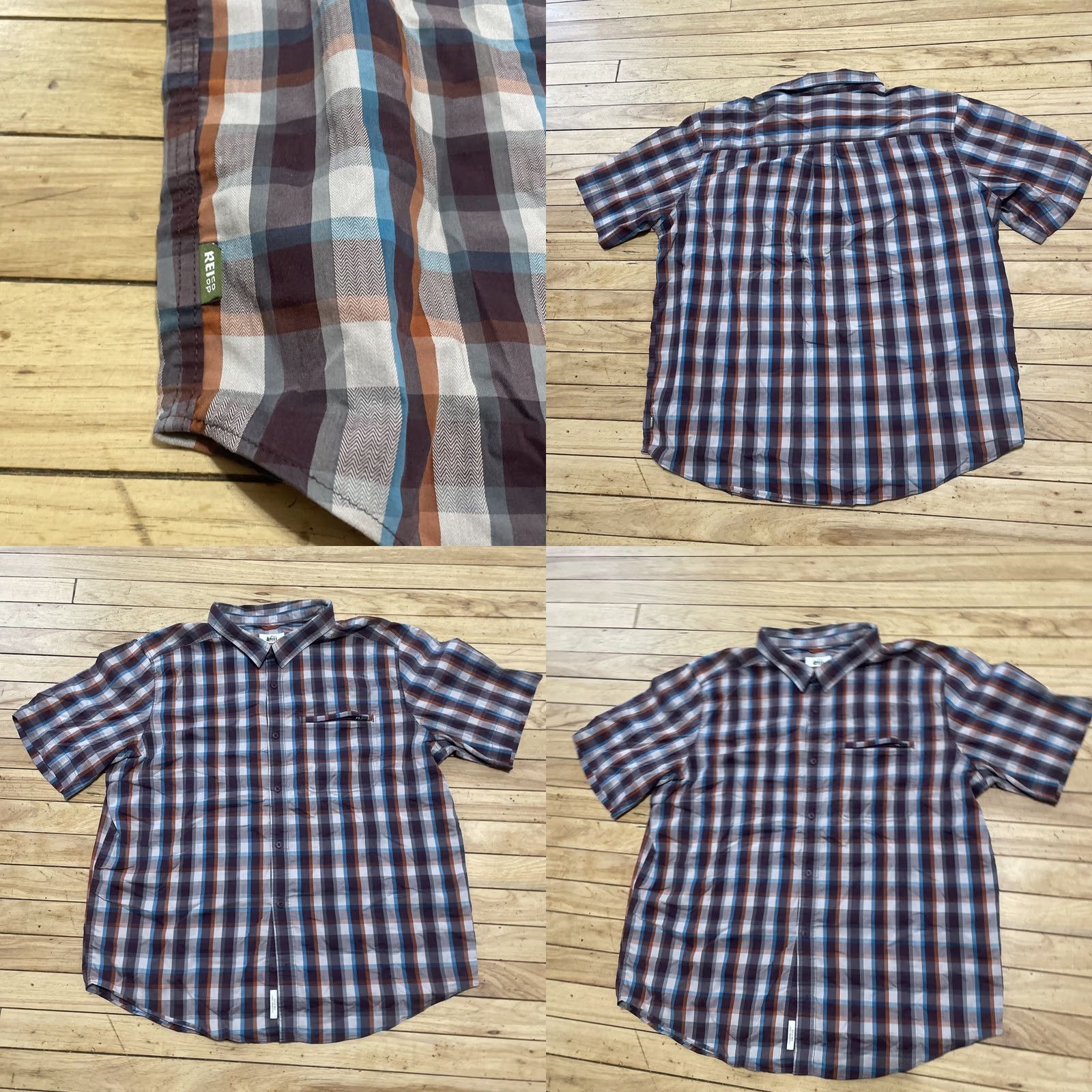 Vintage REI Co-op Shirt Men XL Purple Orange Plaid Short Sleeve Button-Up Outdoors Camp Size US XL / EU 56 / 4 - 10 Thumbnail