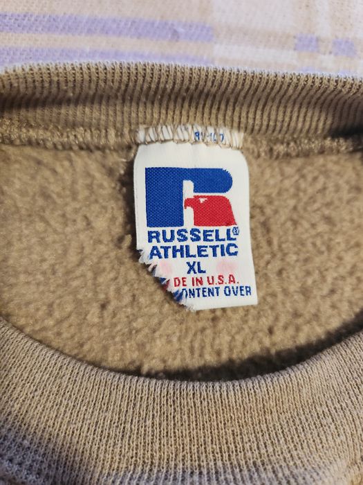 Vintage Vintage Russell sweatshirt crewneck tan brown Rare 90s usa
