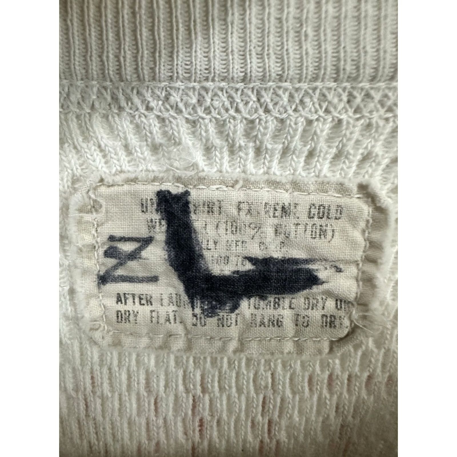 Vintage VTG 70s Stencil Military Issued Extreme Cold Thick Thermal Long Sleeve Shirt S Men White Size US S / EU 44-46 / 1 - 3 Thumbnail