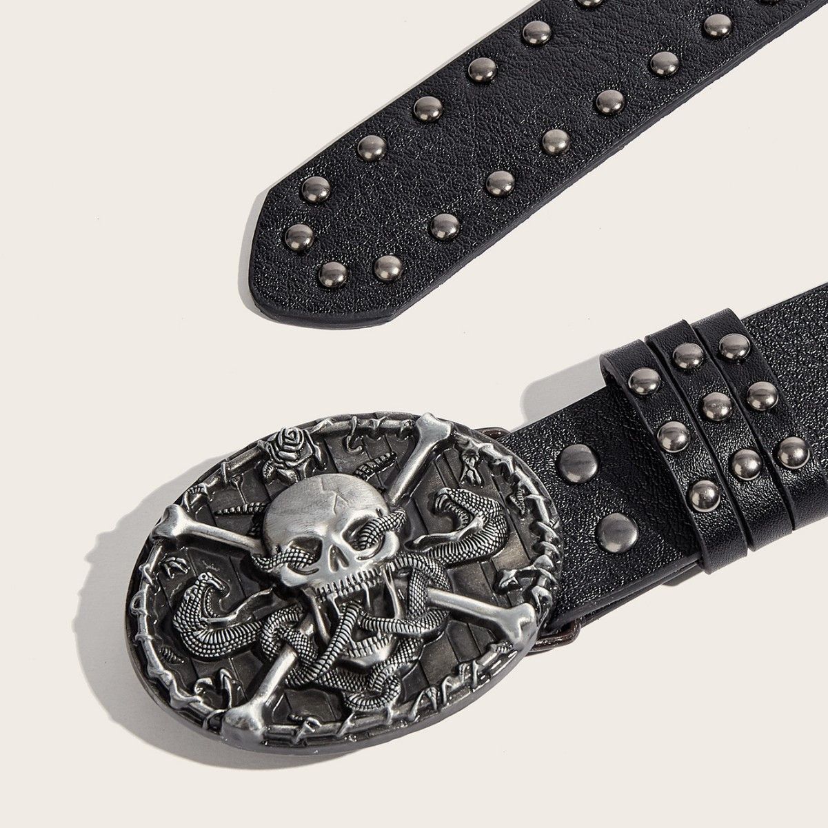 Other Leather Belt with Skull Size ONE SIZE - 4 Thumbnail