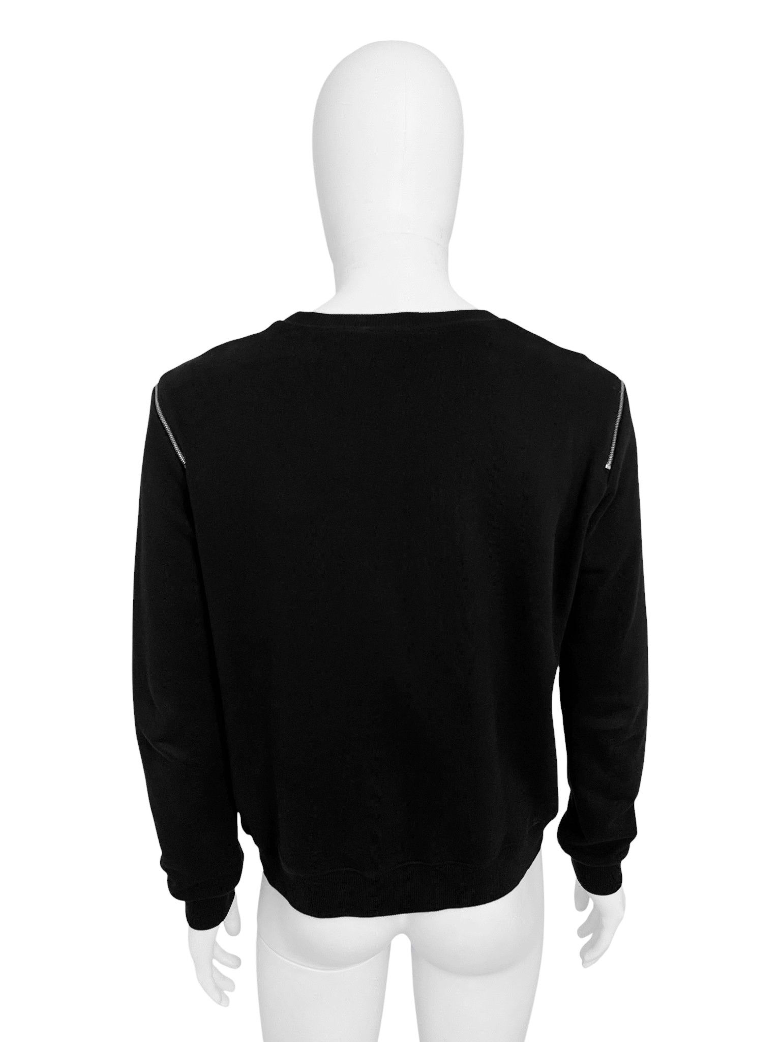 Saint Laurent Paris by Hedi Slimane F/W 2015 Black Zipped Crewneck Hoodie Size US L / EU 52-54 / 3 - 3 Thumbnail