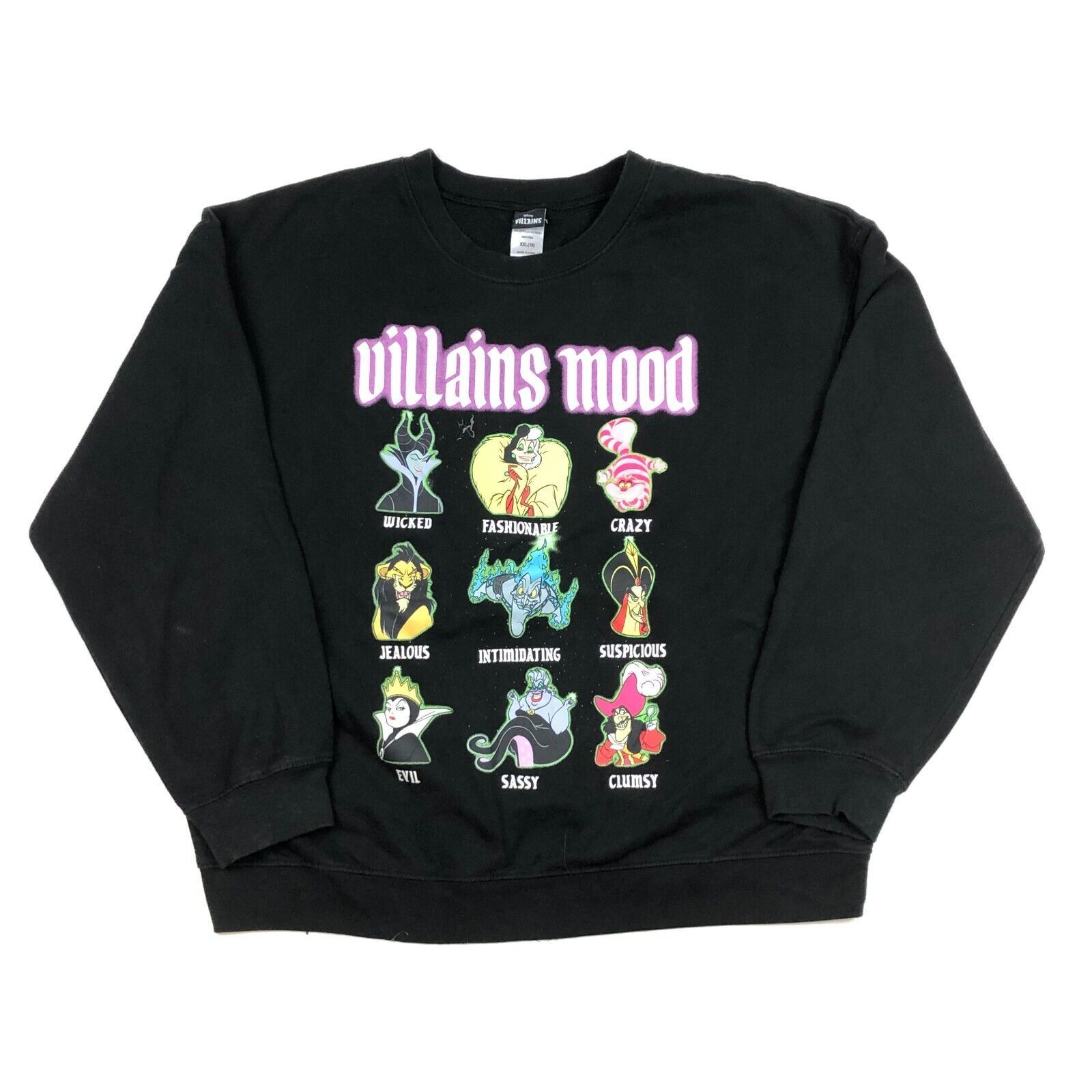 Disney × Vintage Disney Villains Mood Womens Crewneck Sweater Pullover Black Size XXL / US 16-18 / IT 52-54 - 1 Thumbnail