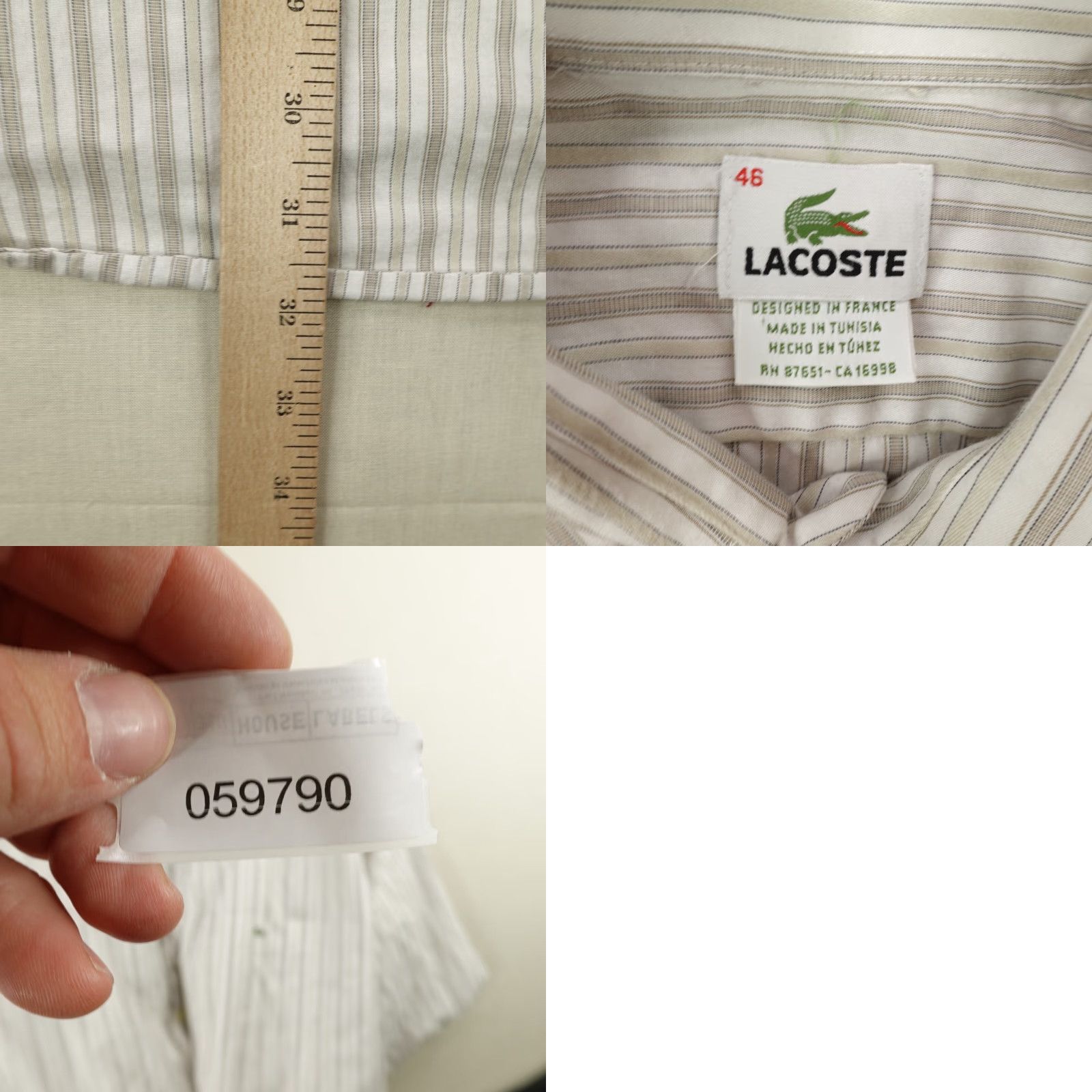 Lacoste VINTAGE Lacoste Shirt Mens XL Cotton Striped Button-Up Preppy Collared Lightweight Size US XL / EU 56 / 4 - 8 Thumbnail
