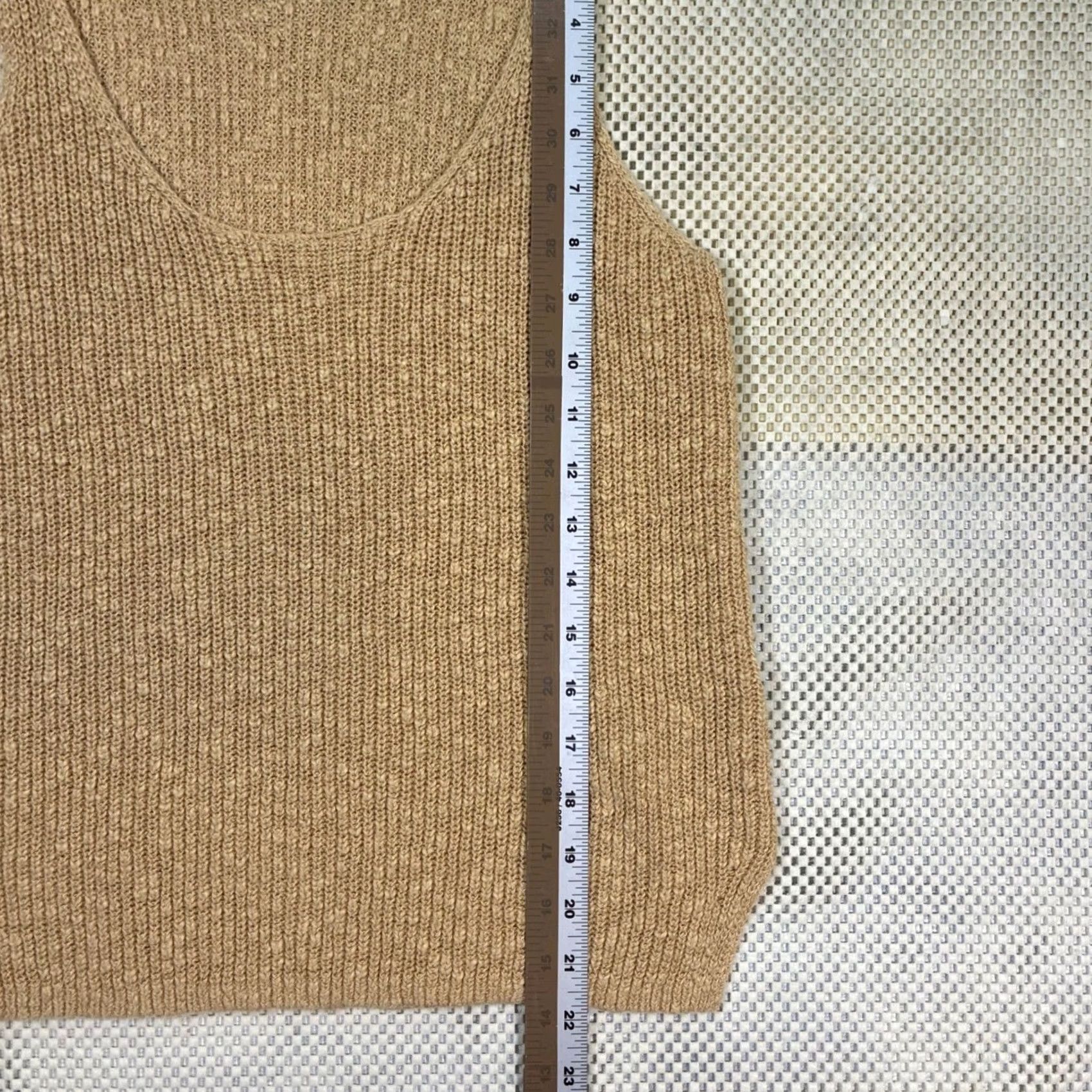 Gap GAP Tank Top Womens Medium Linen Blend Knit Sleeveless Scoop Neck Tan Yellow Breatherable Basic Casual Vacation Vintage? (No—skip) Size M / US 6-8 / IT 42-44 - 7 Thumbnail