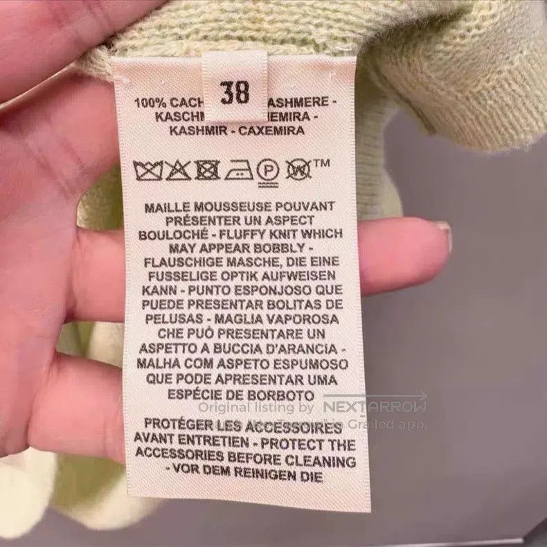 Hermes Hermes Cashmere Green V-neck Long Sleeve Knit Top Size XS / US 0-2 / IT 36-38 - 6 Thumbnail