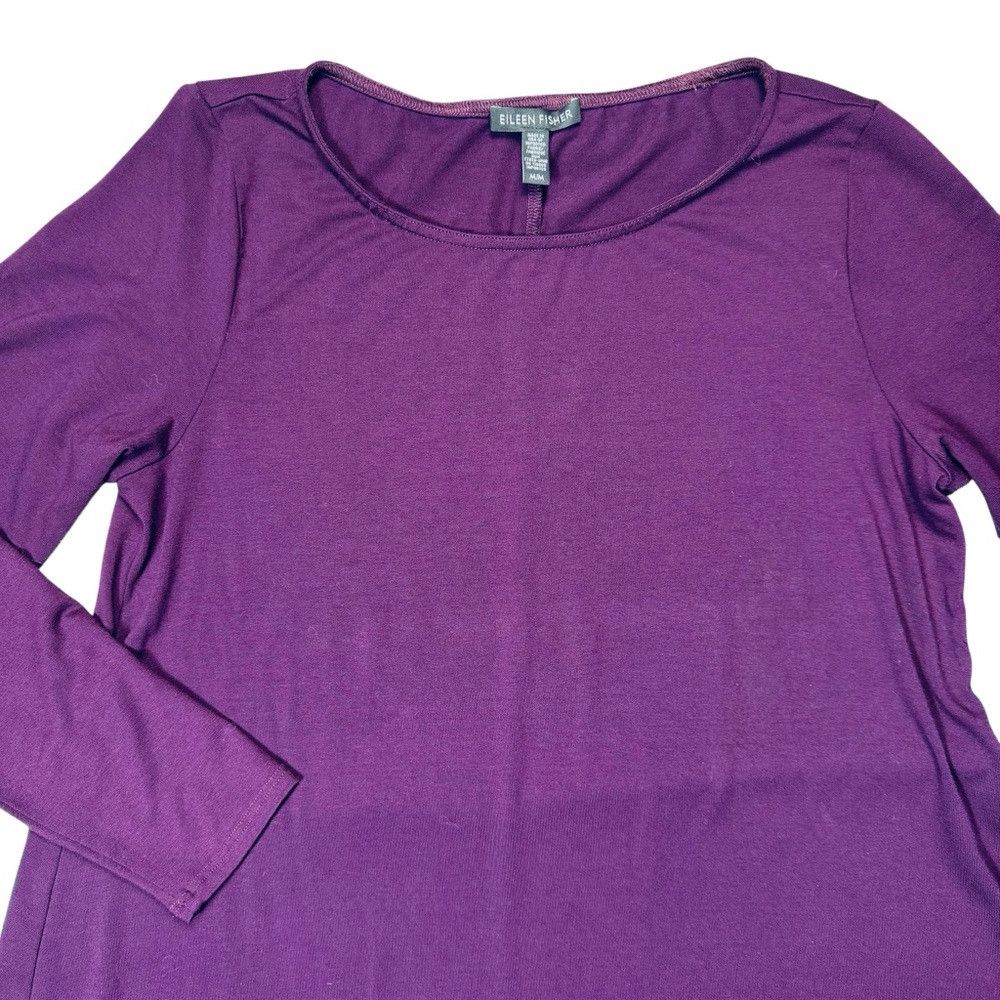 Eileen Fisher Eileen Fisher Hi-Low Long Sleeve Purple Dress Size M Size M / US 6-8 / IT 42-44 - 4 Thumbnail