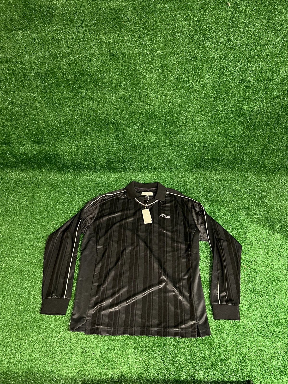Kith Pinstripe Tricot Panelled Tap In Polo