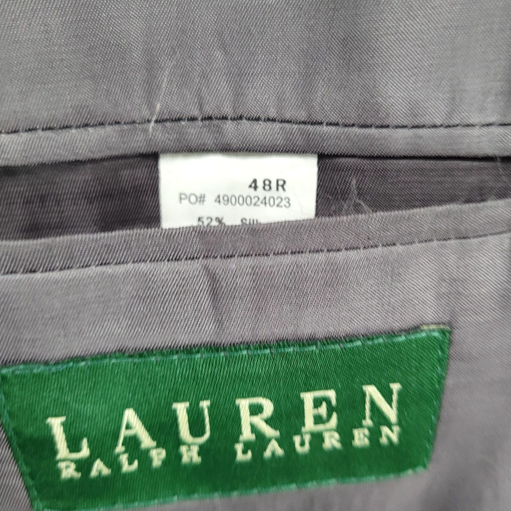 Ralph Lauren Lauren Ralph Lauren Black Grey Silk Wool Herringbone 2-Button Blazer Sport Coat Men 48 Regular Mens Size 48R - 3 Thumbnail