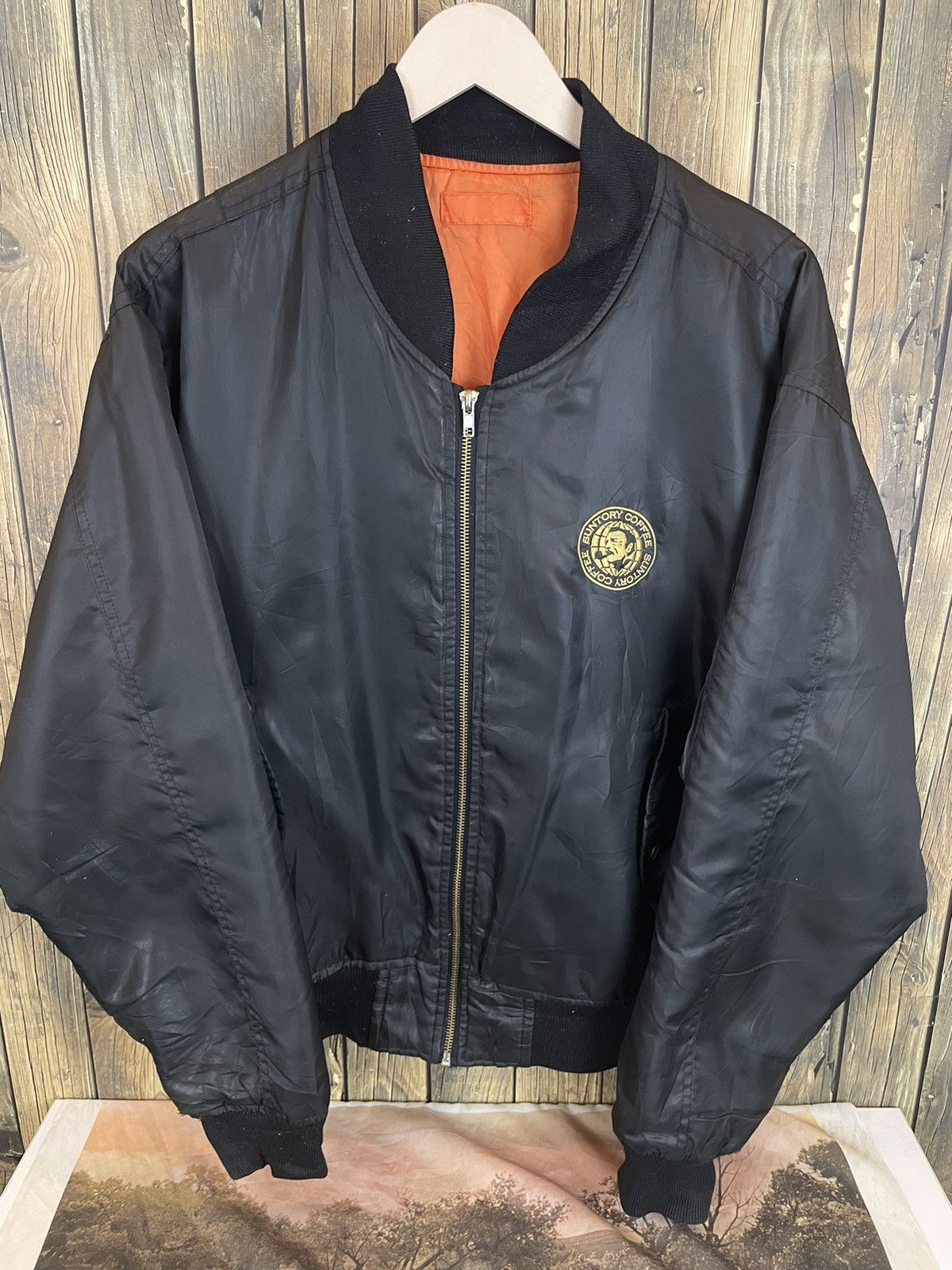 Vintage Suntory Boss Coffee Bomber Jacket