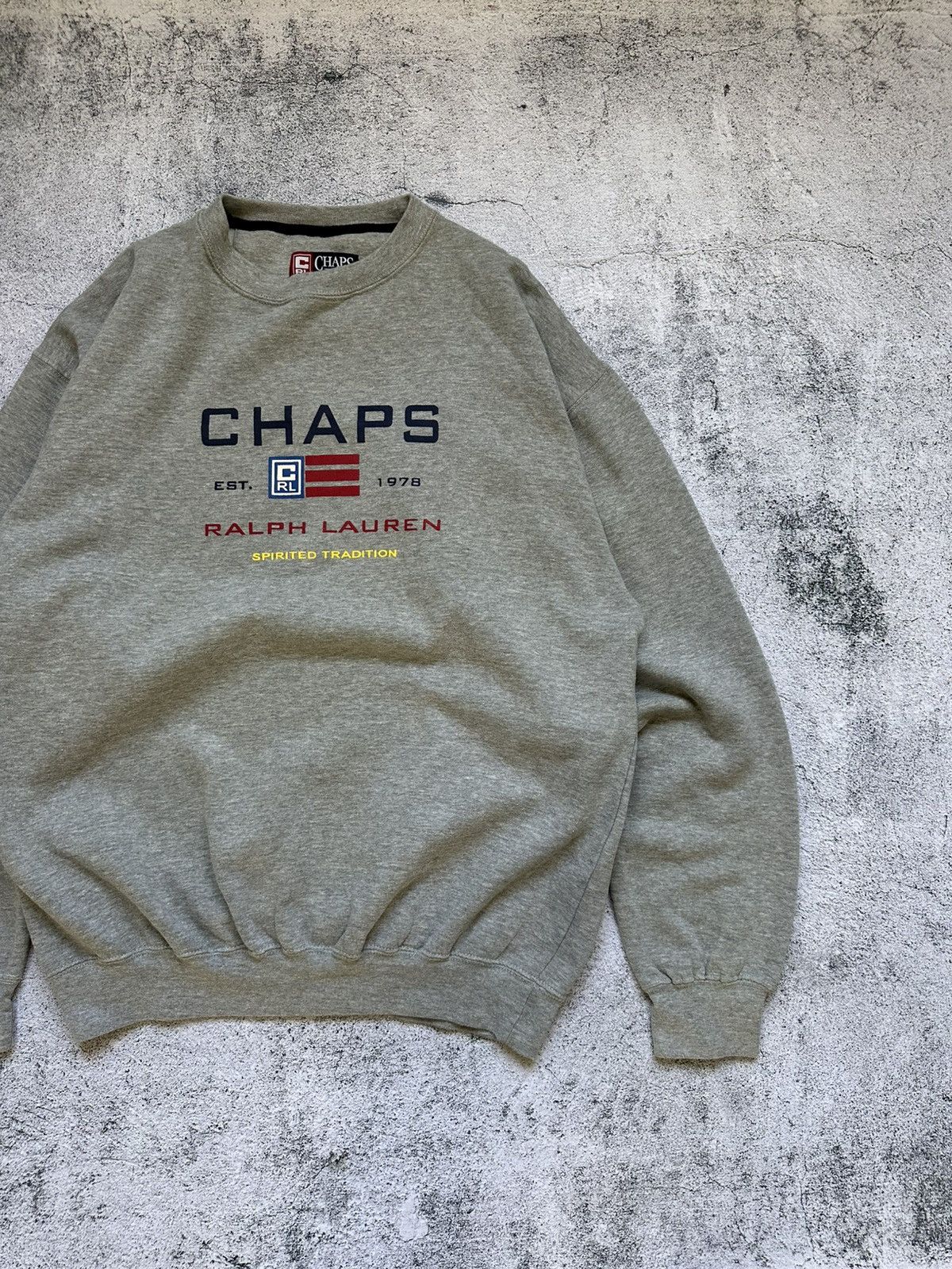 Chaps Ralph Lauren Vintage Chaps Ralph Lauren Sweatshirt Big Logo Centre Gray Size US M / EU 48-50 / 2 - 3 Thumbnail