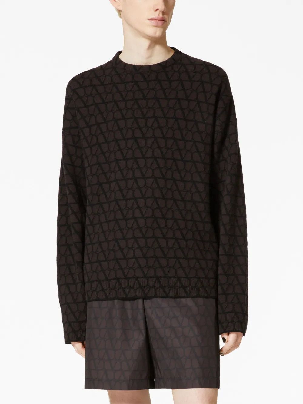 Valentino o1y0525 Crewneck Sweater in Dark Brown Size US S / EU 44-46 / 1 - 3 Thumbnail