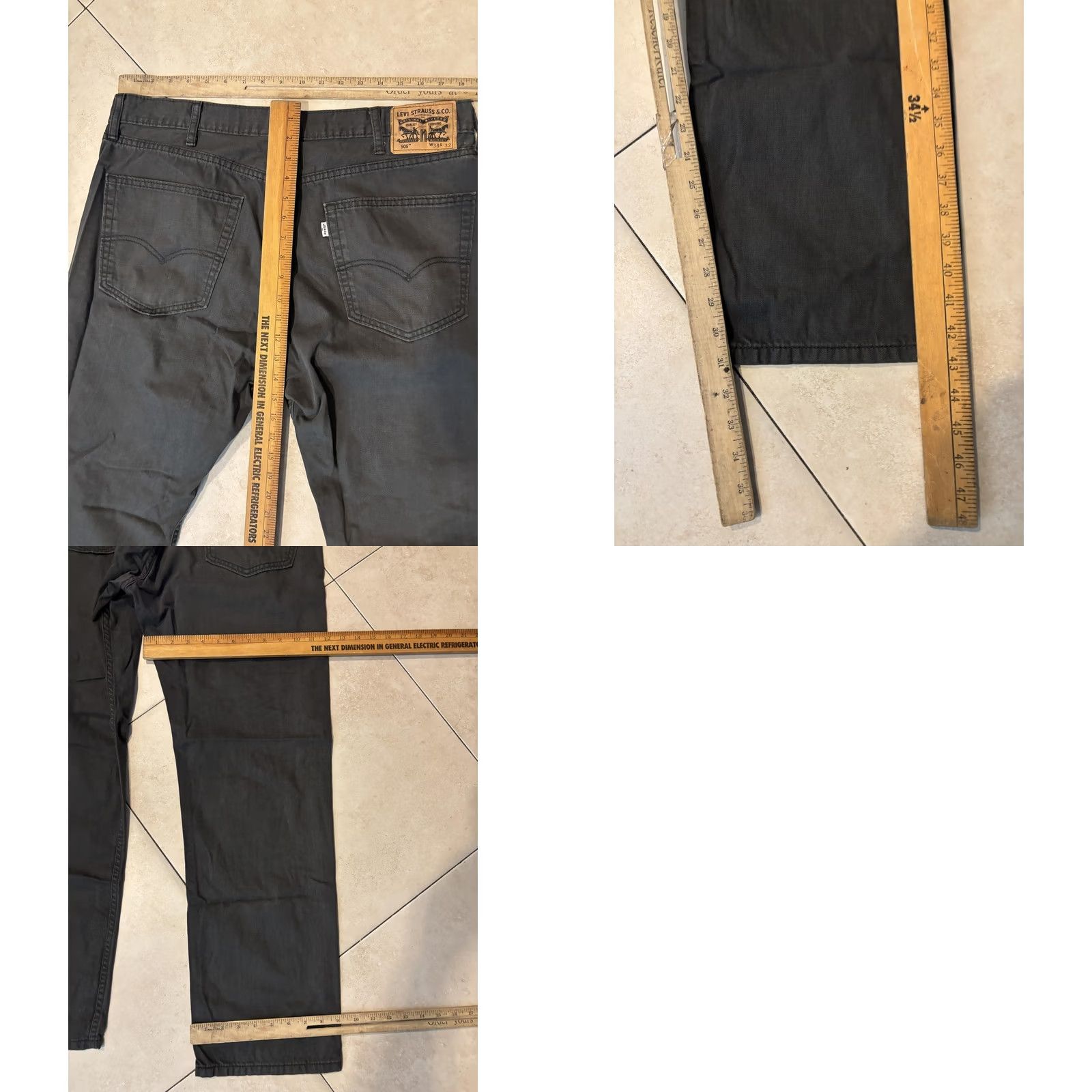 Levi's Levi's 505 Jeans Mens 38x32 Gray High Rise Straight Leg Denim Classic White Tab Size US 38 / EU 54 - 8 Thumbnail