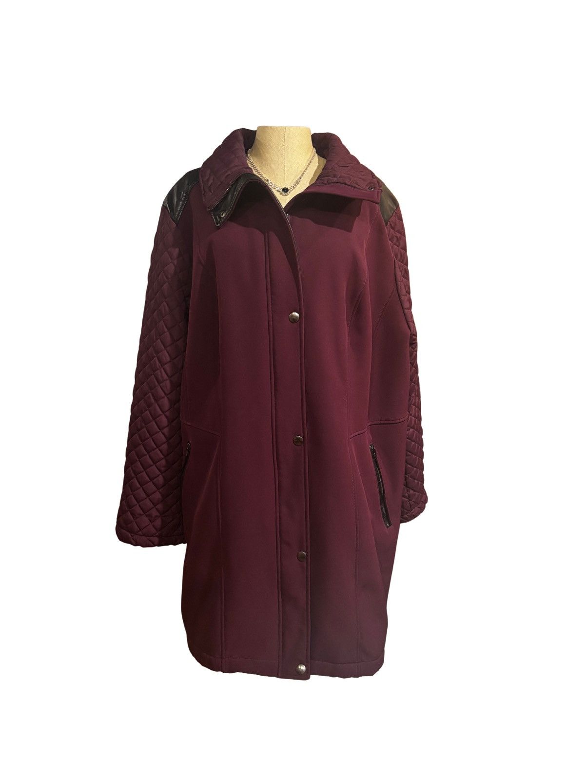 Other Women’s burgundy leather trim Jacket.wj1003 Size XXL / US 16-18 / IT 52-54 - 10 Thumbnail