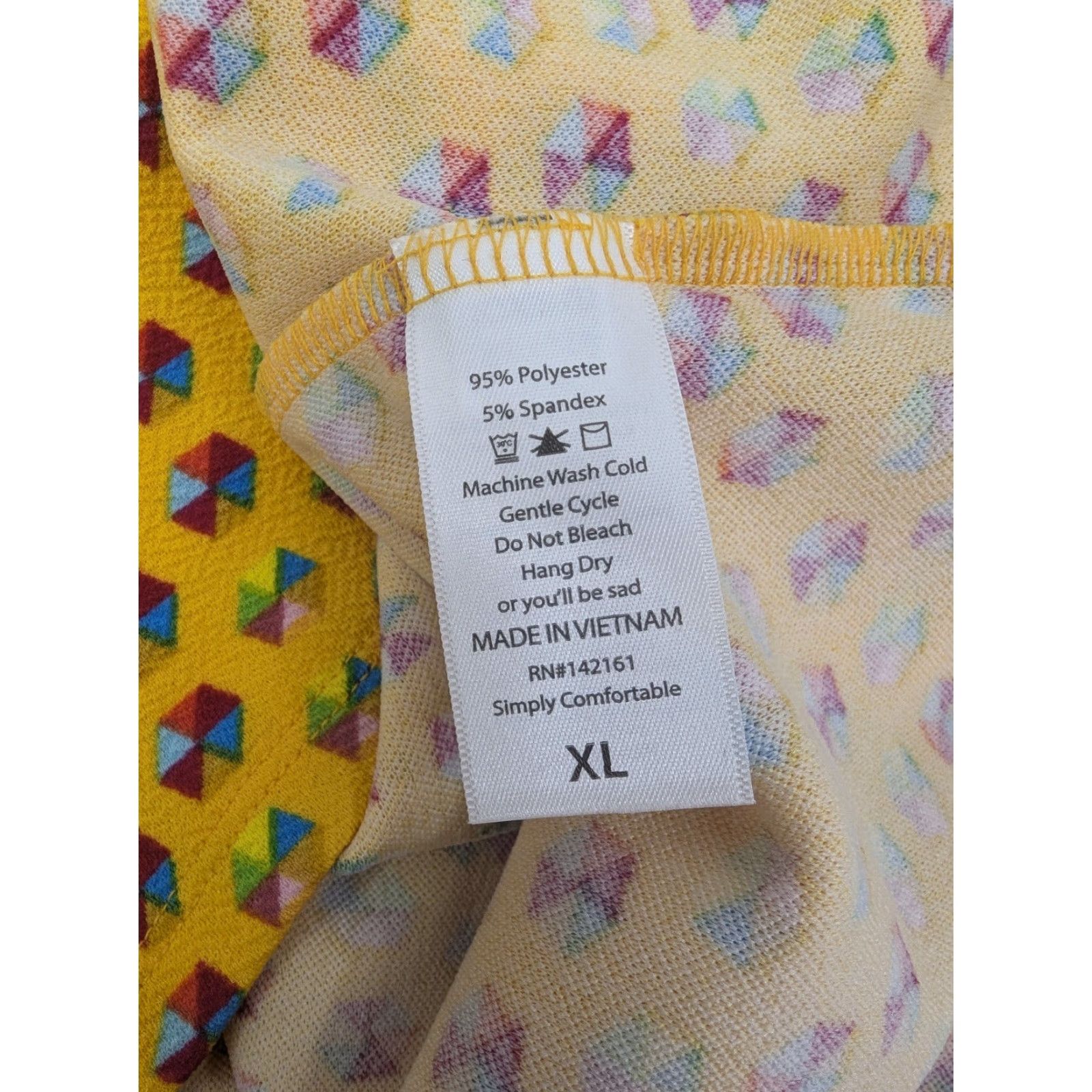 Vintage LuLaRoe NWT Cassie Pull-On Midi Skirt XL Yellow Hexagon Print Size 40" / US 18 - 7 Thumbnail