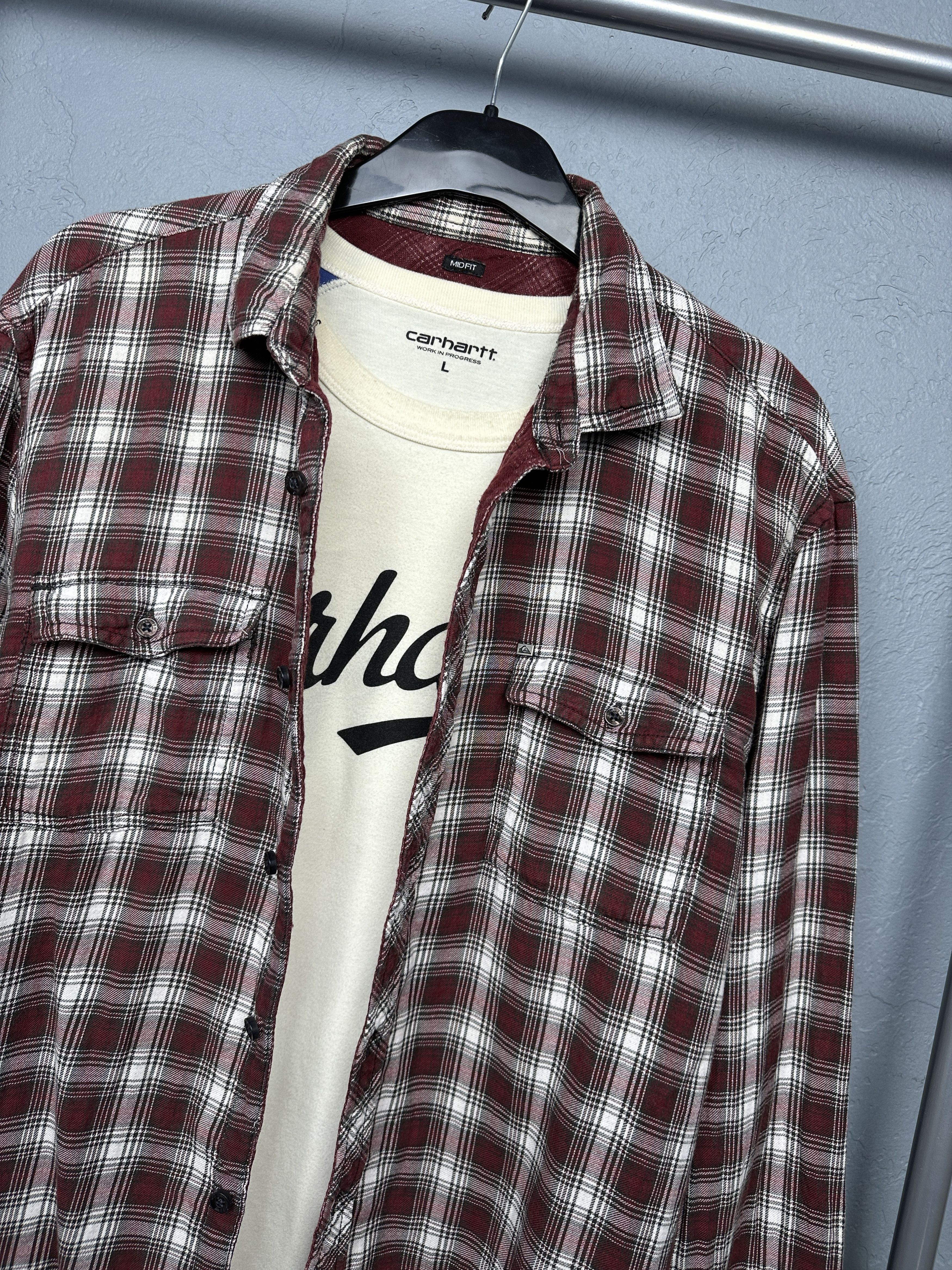 Quiksilver Quiksilver Vintage Flannel Plaid Shirt Surf Style Size US L / EU 52-54 / 3 - 2 Thumbnail