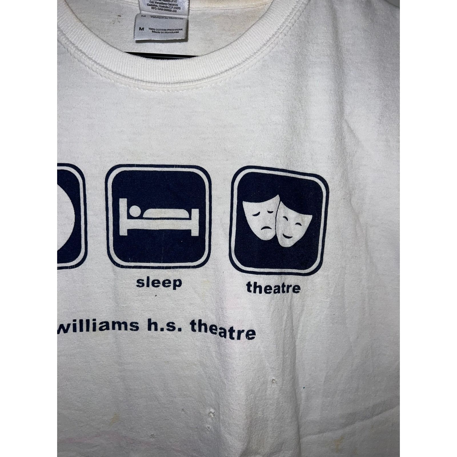 Gildan Vintage Theater Shirt Eat Sleep White Stained Medium Size US M / EU 48-50 / 2 - 3 Thumbnail
