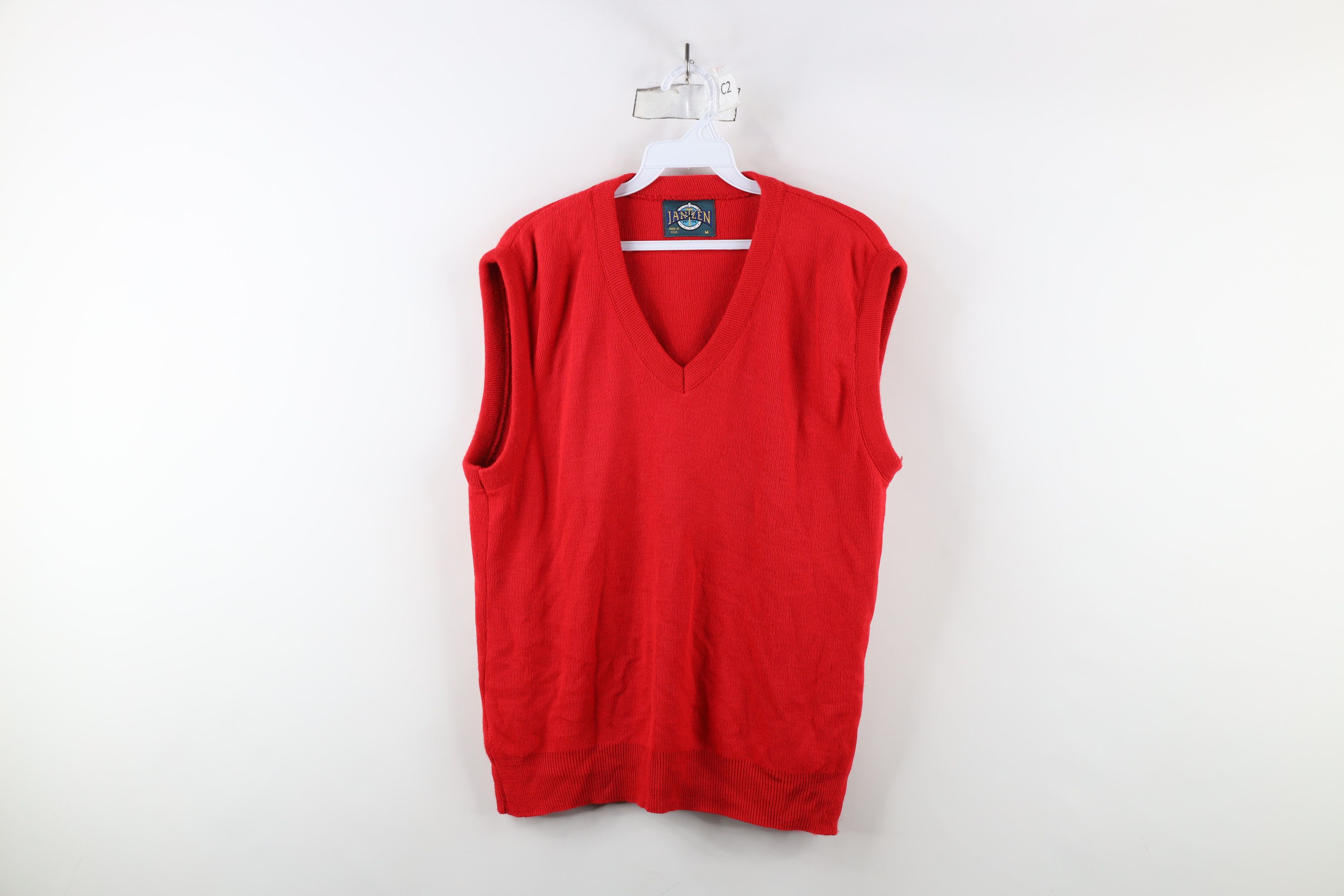 Vintage Vintage 70s Streetwear Blank Knit Sweater Vest Red USA Size US M / EU 48-50 / 2 - 1 Thumbnail