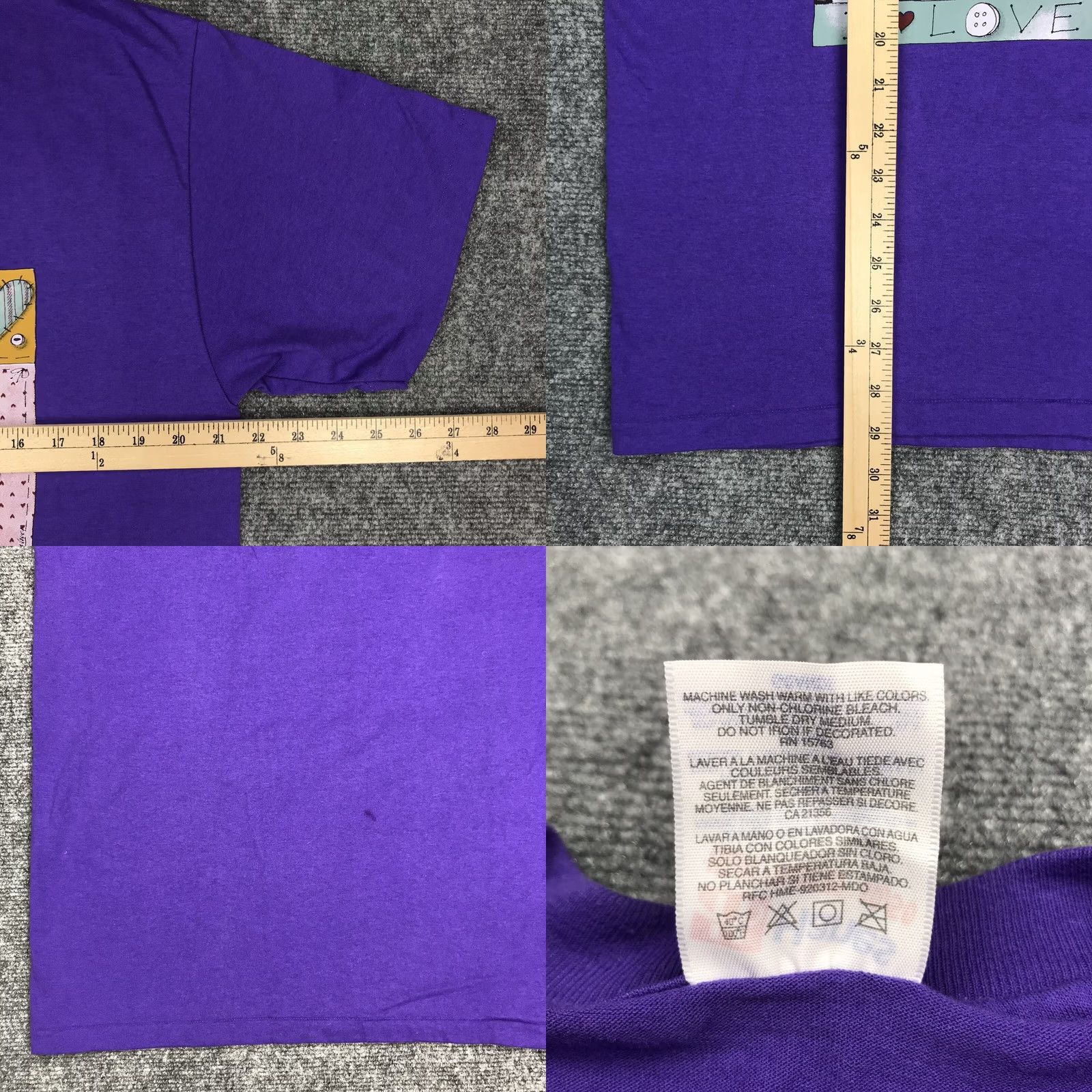 Hanes VINTAGE Hanes I Love Cats T-Shirt Purple Graphic Tee Short Sleeve Crew Neck L Women 90s Size L / US 10 / IT 46 - 8 Thumbnail
