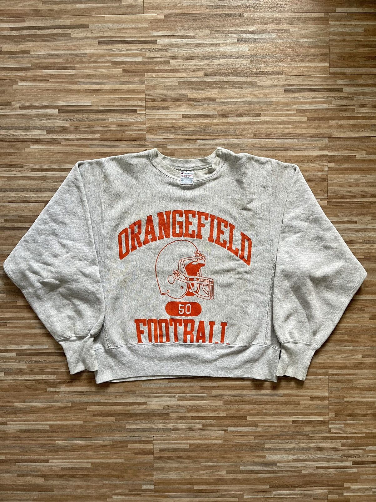 Champion Vintage 90s Champion Reverse Weave Orangefield Crewneck SzL Size US L / EU 52-54 / 3 - 1 Thumbnail