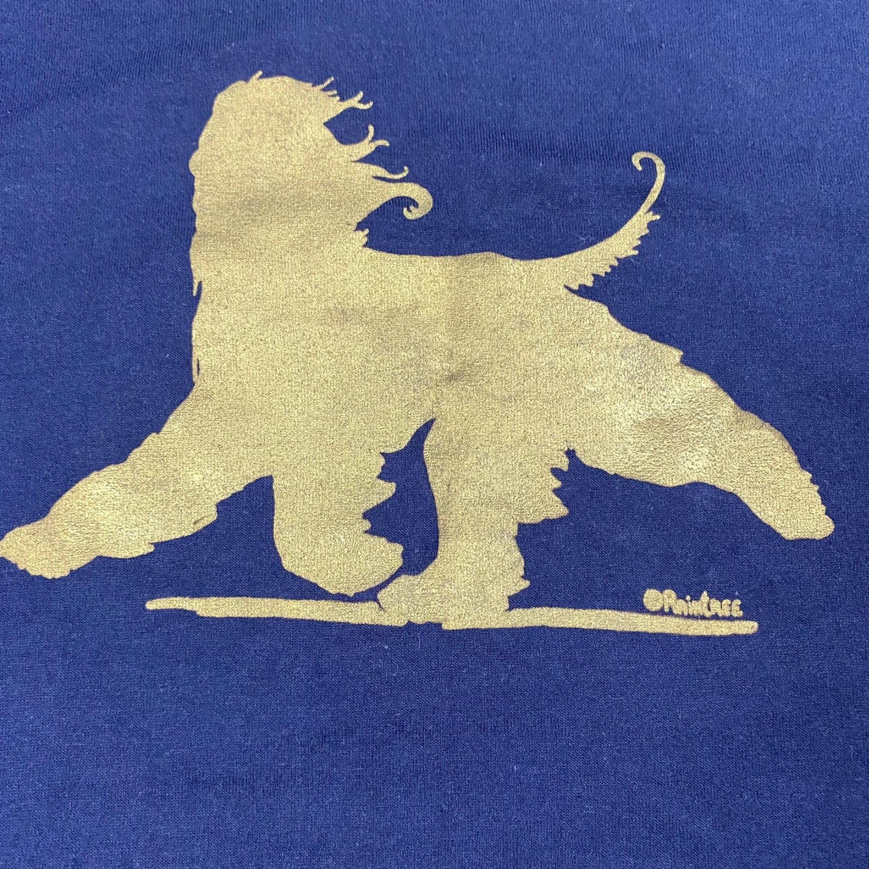 Silhouette VINTAGE 80s JERZEES AFGHAN DOG SILHOUETTE ART GRAPHIC T-SHIRT Adult Medium Blue 90s Mens Size US M / EU 48-50 / 2 - 2 Thumbnail