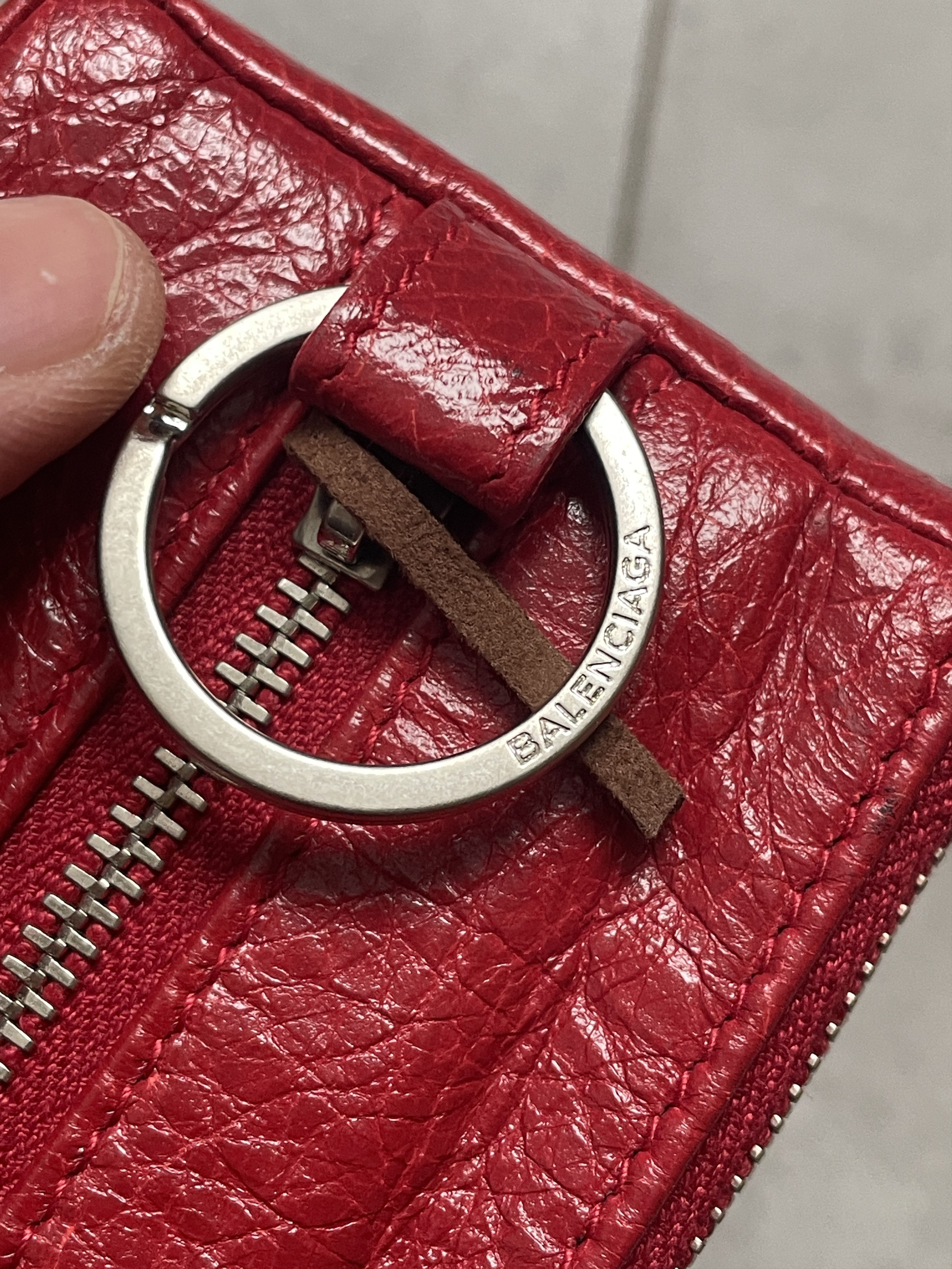 Balenciaga BALENCIAGA RED SOFT LEATHER AVANT GARDE CARDHOLDER POUCH Size ONE SIZE - 3 Thumbnail