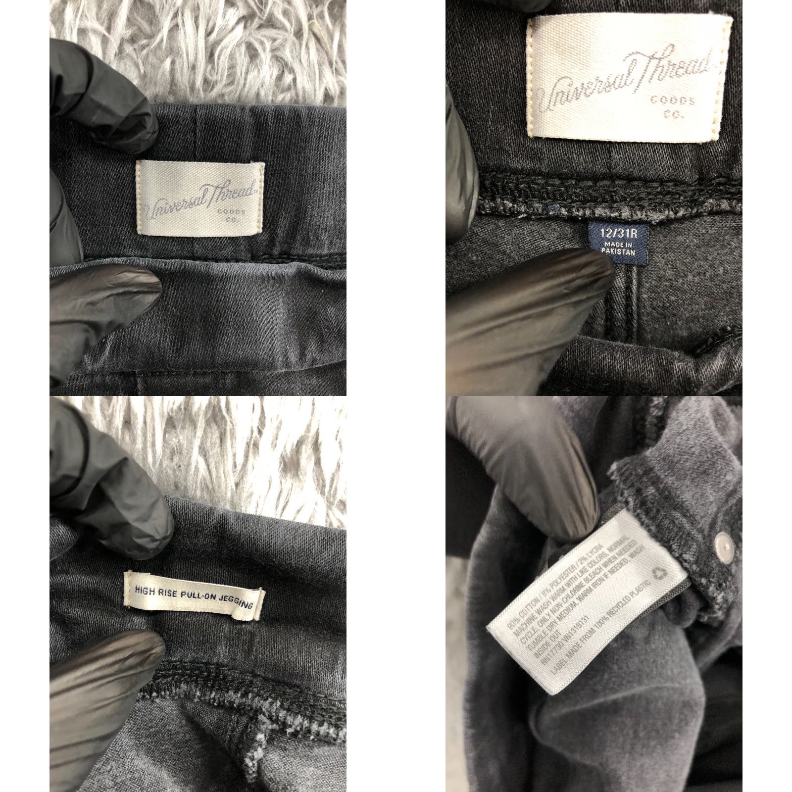 Vintage Universal Thread High Rise Pull On Jegging Jeans Womens Black Size 12 FLAW Size 34" / US 12 / IT 48 - 9 Thumbnail