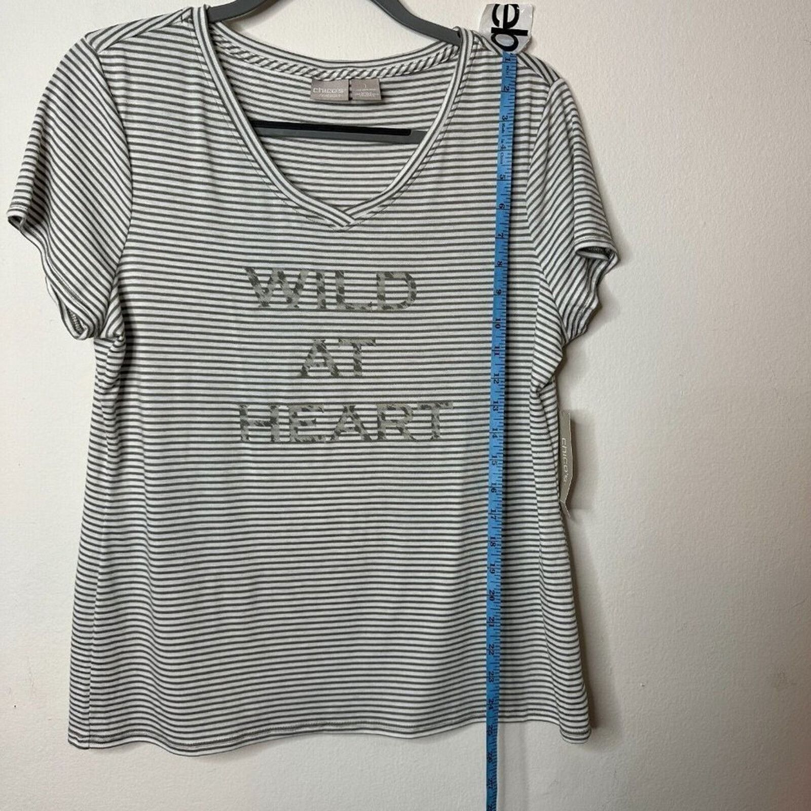 Chicos Chicos Zenergy Wild At Heart Stripe Leopard V Neck Tee 1 Size M / US 6-8 / IT 42-44 - 11 Thumbnail