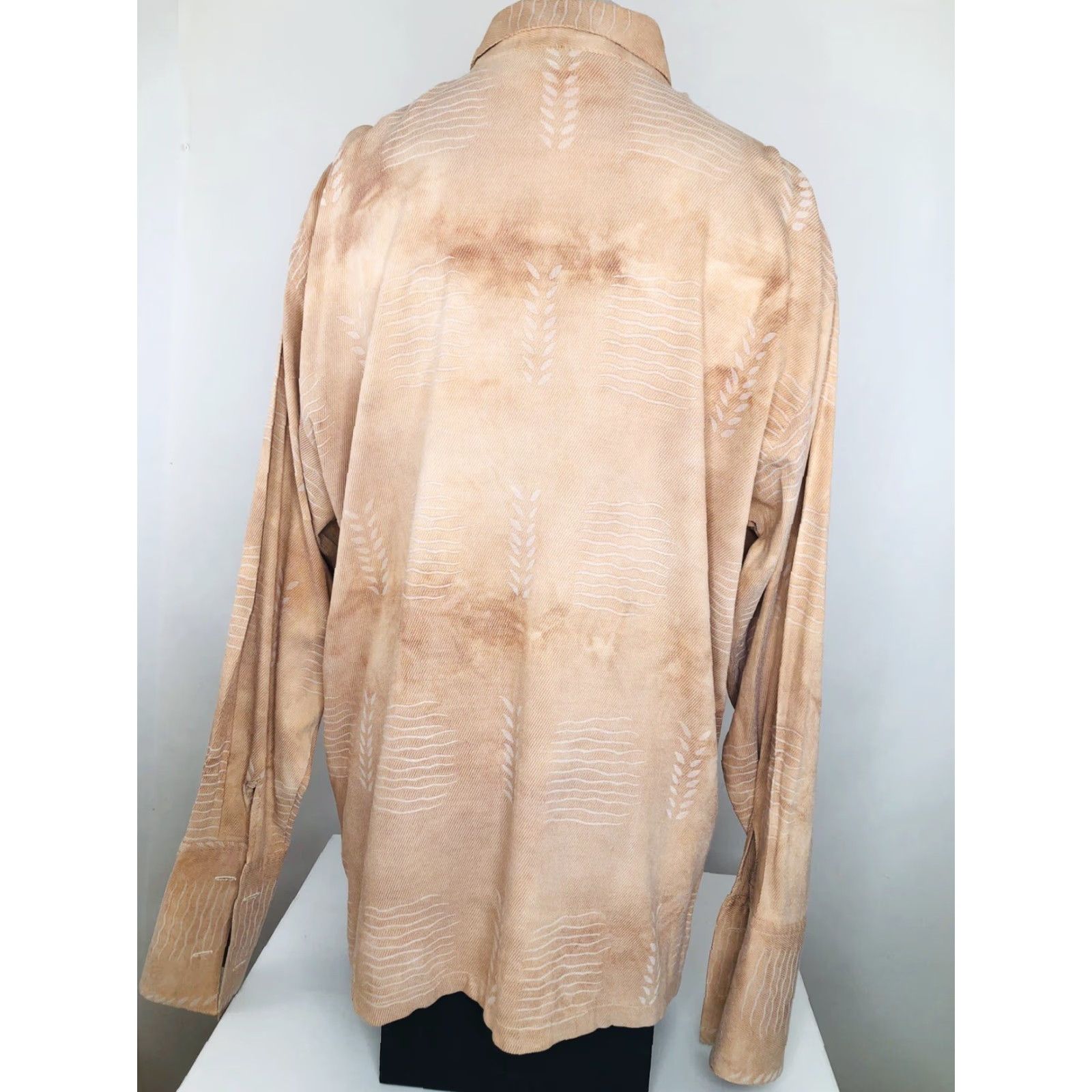 Vintage MALTOS Shirt XL Button-Front Velvet Glitter Vintage FRENCH CUFF Salmon Long Sleeve - Smoke Free Home B7 Size US XL / EU 56 / 4 - 6 Thumbnail