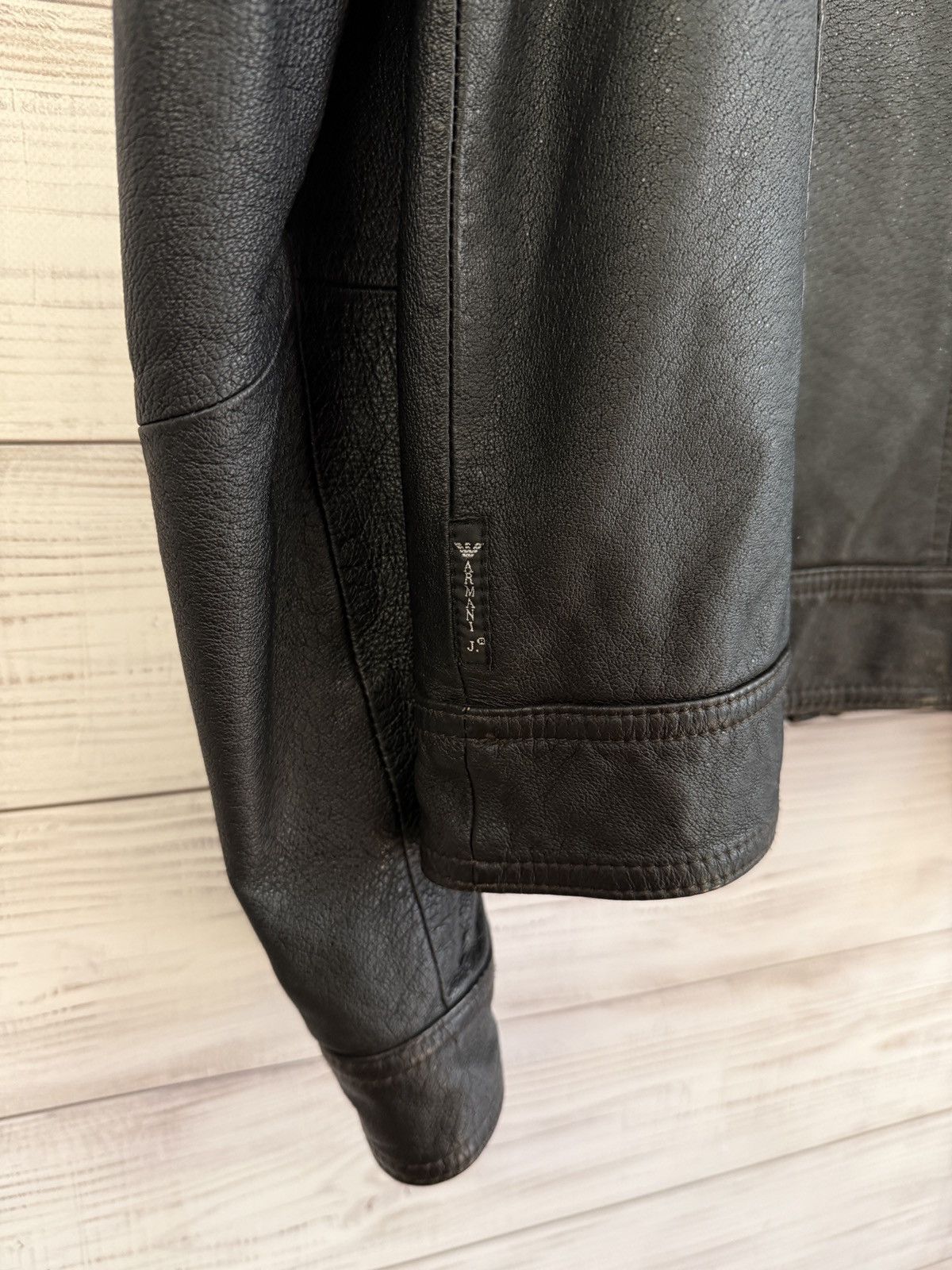 Armani Armani Jeans Leather Jacket Size US L / EU 52-54 / 3 - 7 Thumbnail