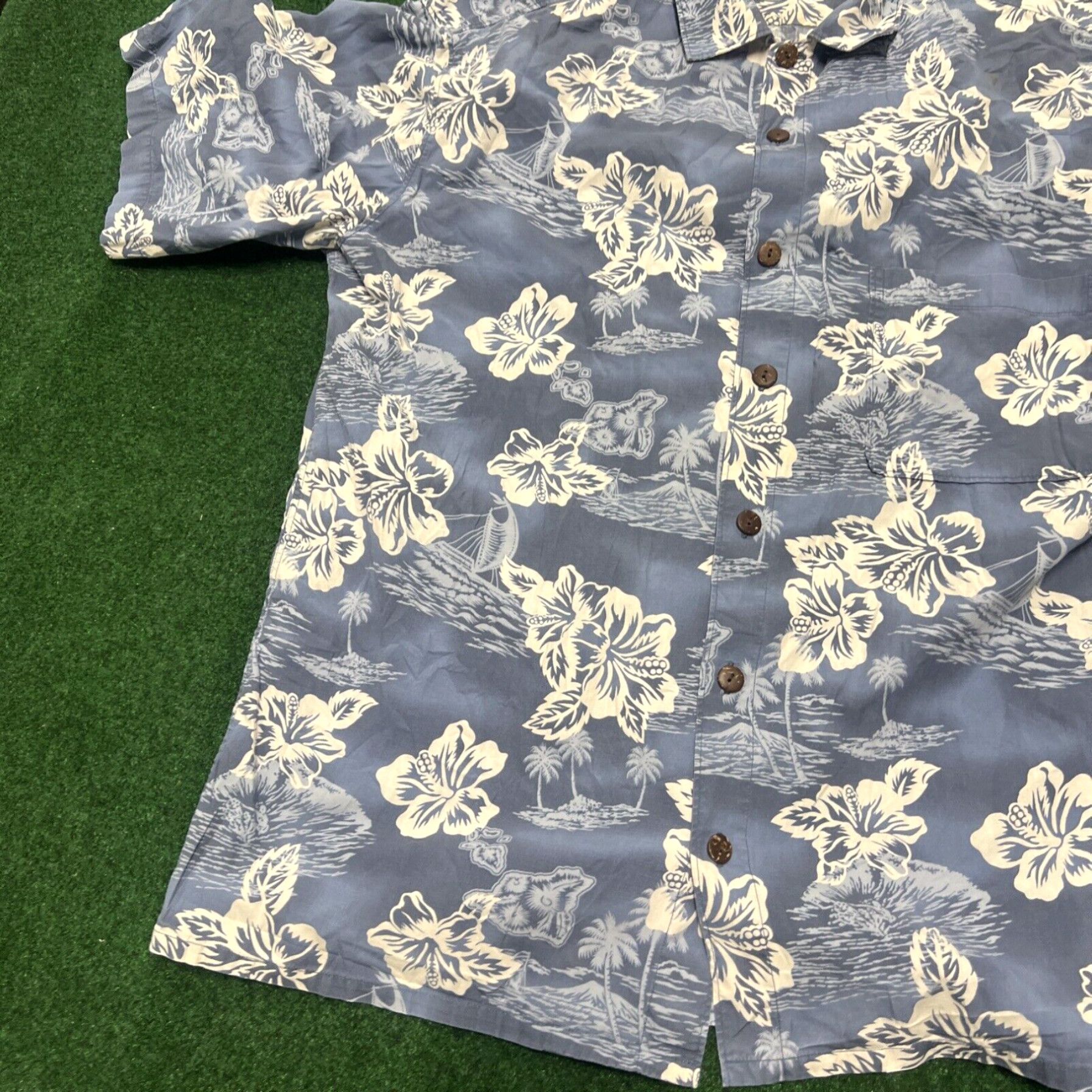 Hilo Hattie Vintage Rare Hilo Hattie Hawaiian Mens Shirt Size Large Blue Floral Paradise Size US L / EU 52-54 / 3 - 2 Thumbnail