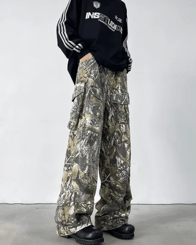 Japanese Brand Camouflage Baggy Cargo Jeans Size US 30 / EU 46 - 4 Thumbnail