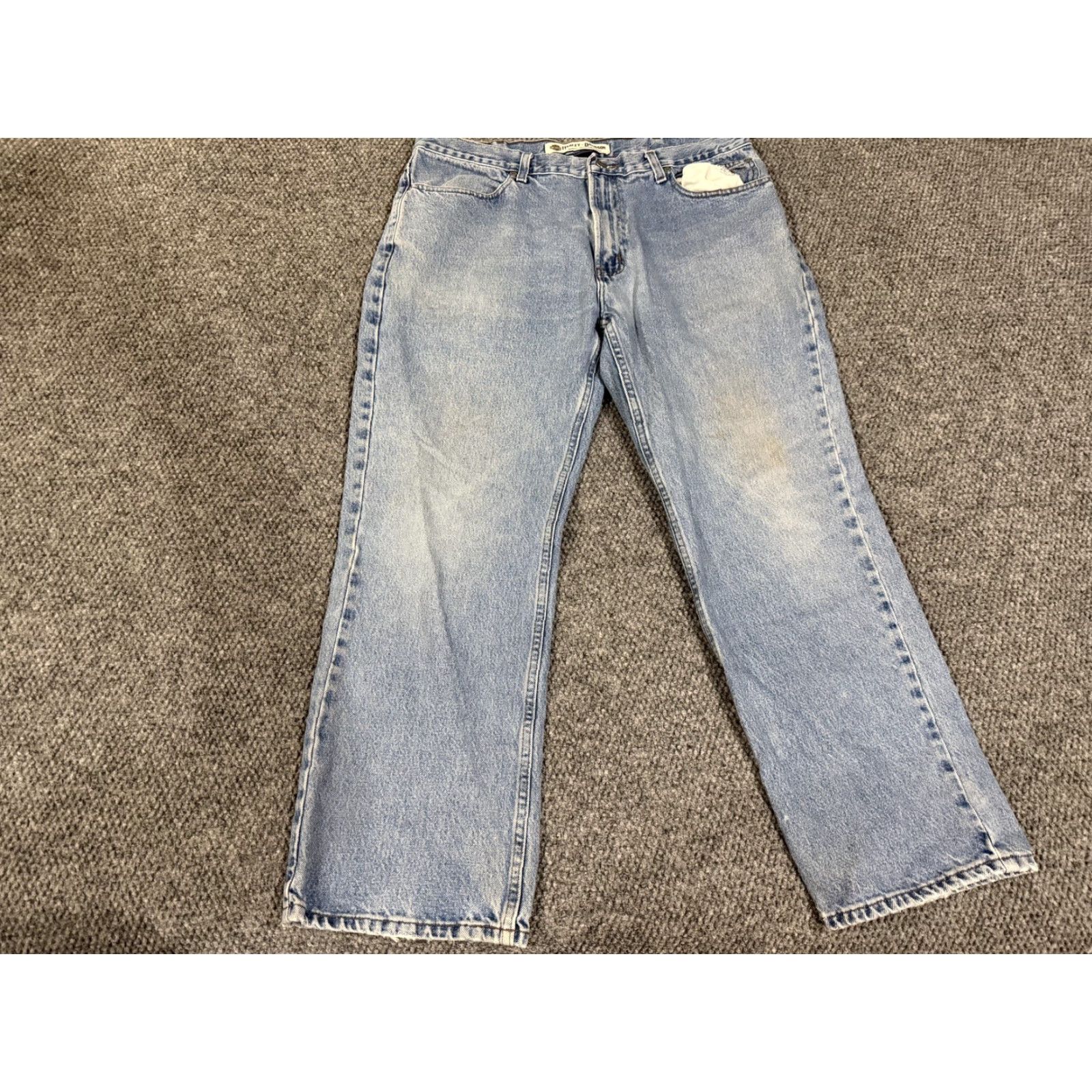 Harley Davidson Harley-Davidson Jeans Mens 38x30 Blue Denim Straight Leg Regular Fit Size US 38 / EU 54 - 2 Thumbnail