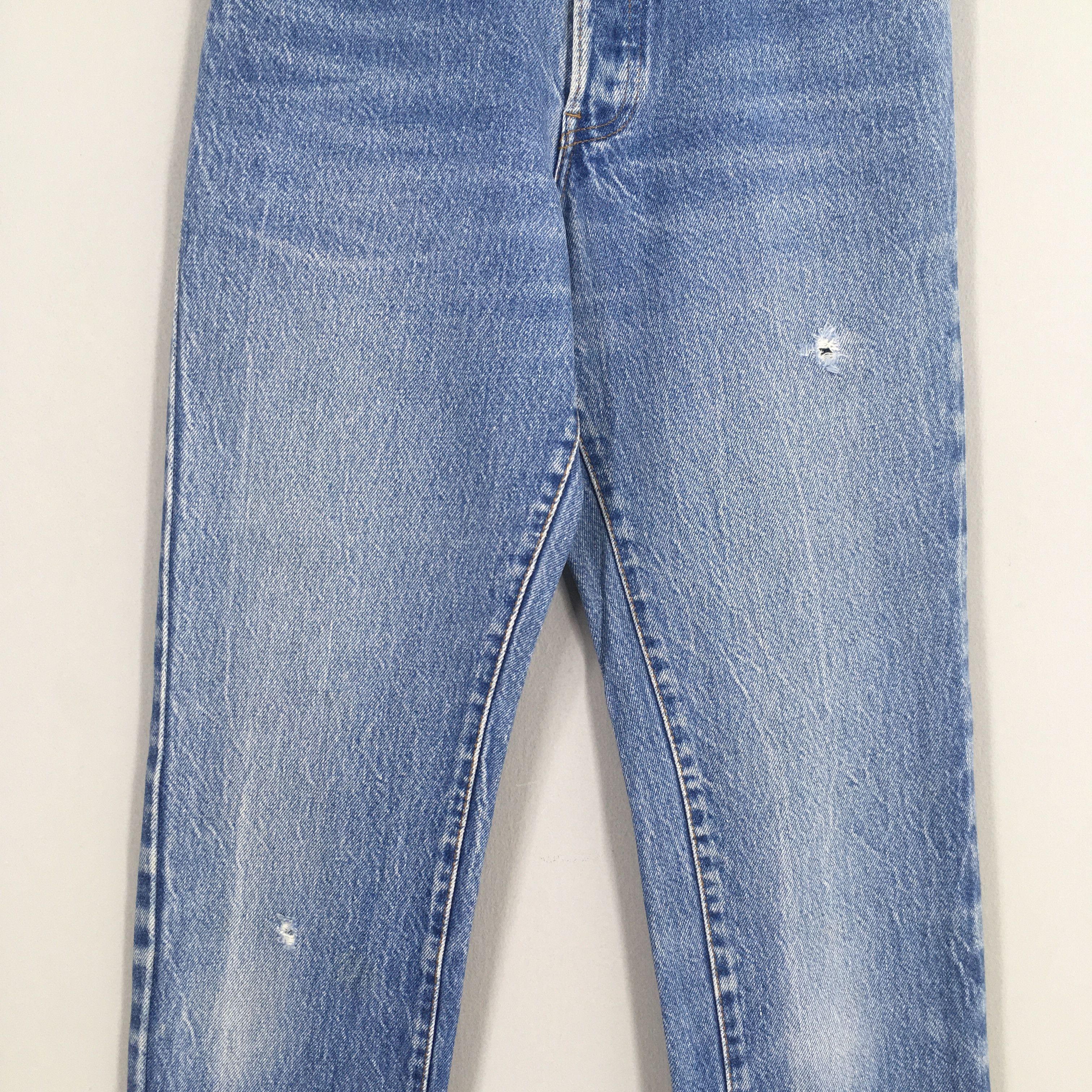 Levi's Size 22x31.5 Vintage 80s Levi's 501 Faded Blue Jeans S737 Size 22" - 3 Thumbnail