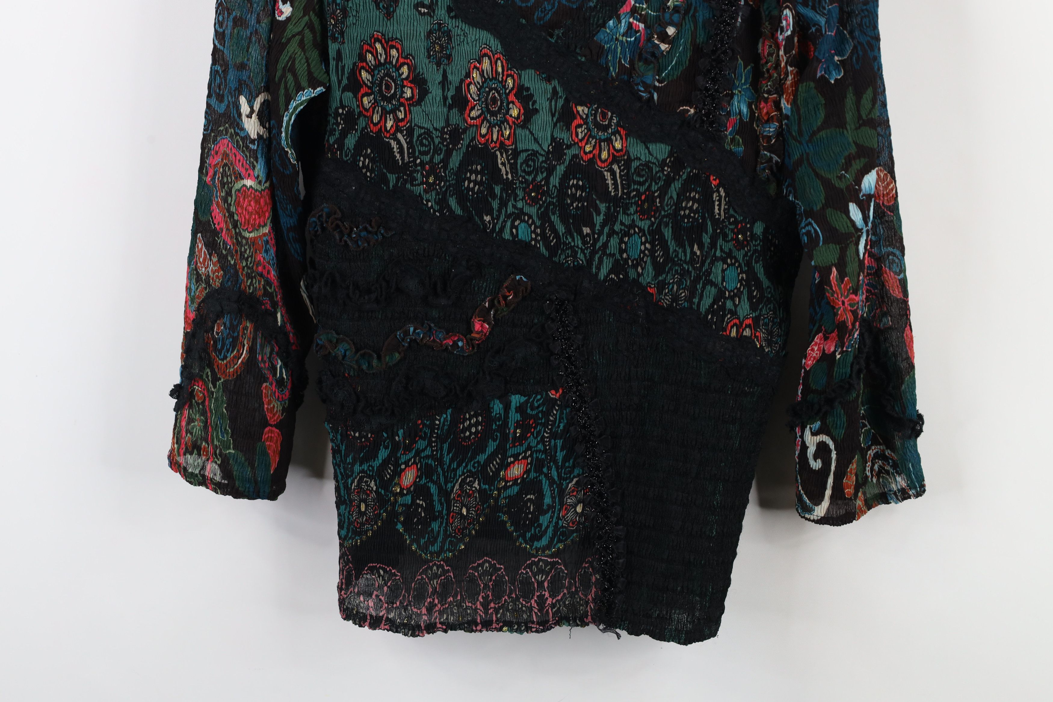 Vintage Vintage 90s Y2K Babydoll Flower Lace Sheer Blouse Top Shirt Size XL / US 12-14 / IT 48-50 - 3 Thumbnail