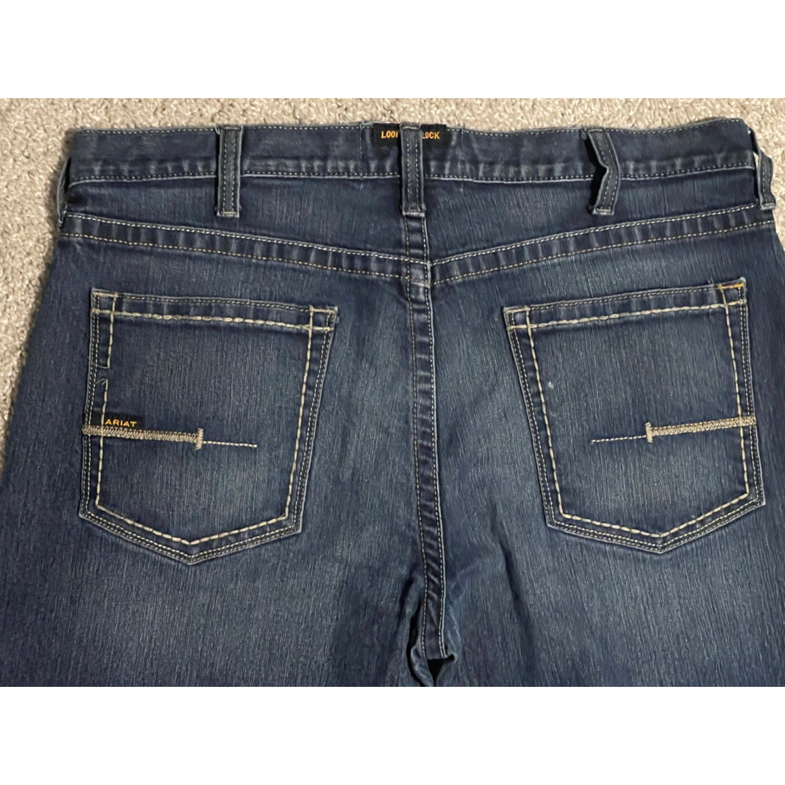 Ariat Ariat Rebar M5 Slim Straight Jeans 38x31.5 Medium Wash Cotton Blend Jeans Mens Size US 38 / EU 54 - 4 Thumbnail
