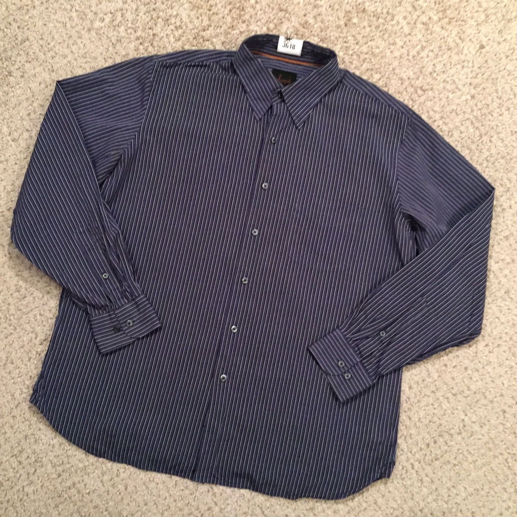 Jos. A. Bank Jos. A. Bank Shirt Mens Large Blue Striped Long Sleeve Button Up Size US L / EU 52-54 / 3 - 2 Thumbnail