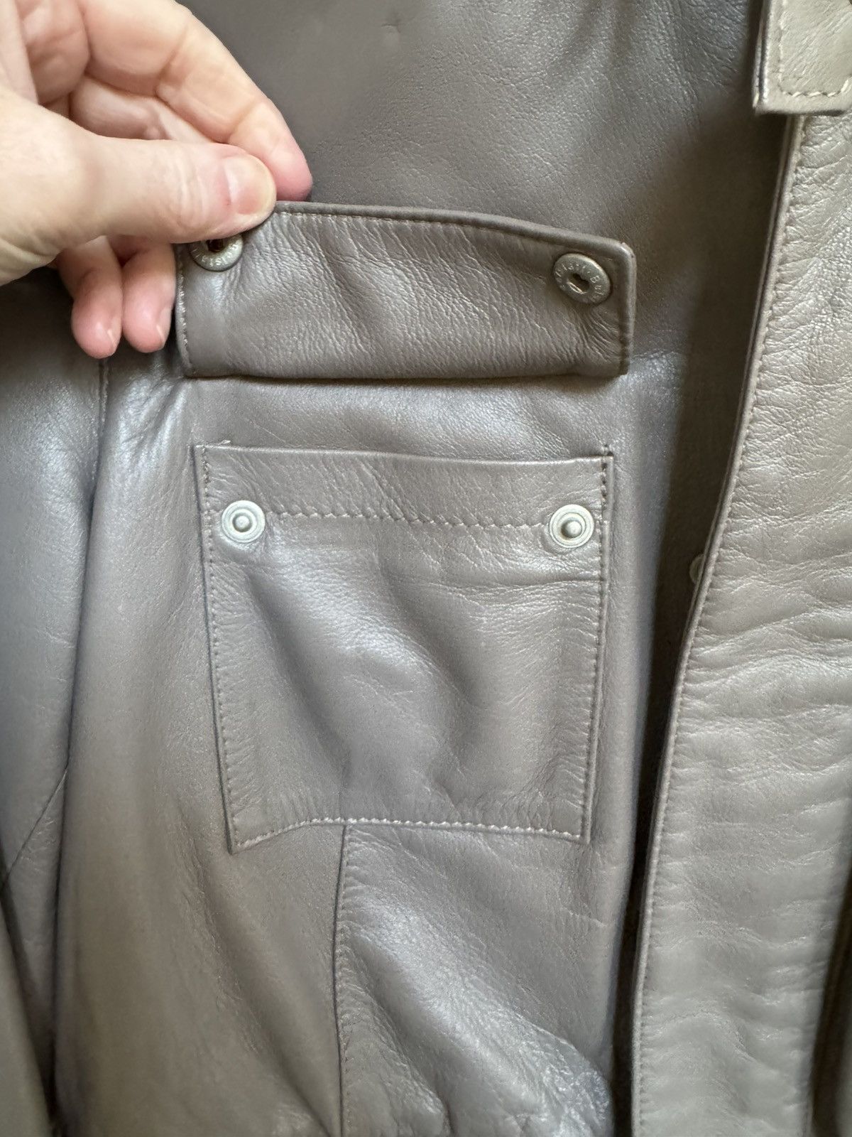 Belstaff Belstaff Taupe Leather Cropped Bomber Jacket. Size IT 46 Size L / US 10 / IT 46 - 4 Thumbnail