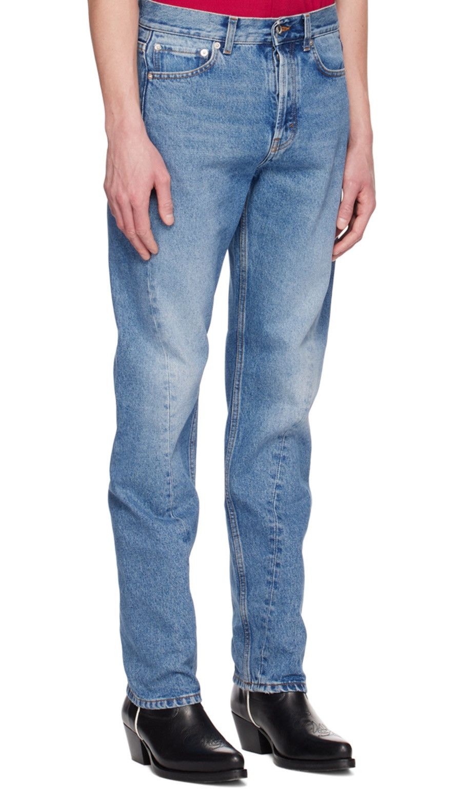 Sefr Blue Twisted Jeans Size US 33 - 2 Thumbnail