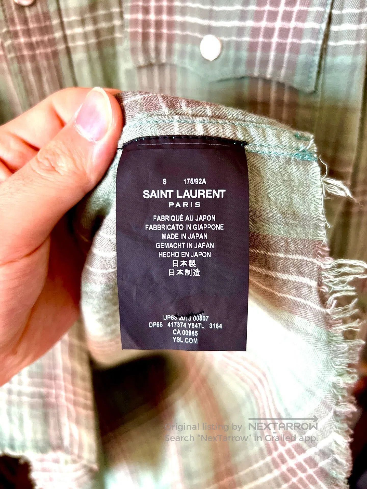 Saint Laurent Paris saint laurent plaid green shirt. Size US S / EU 44-46 / 1 - 6 Thumbnail