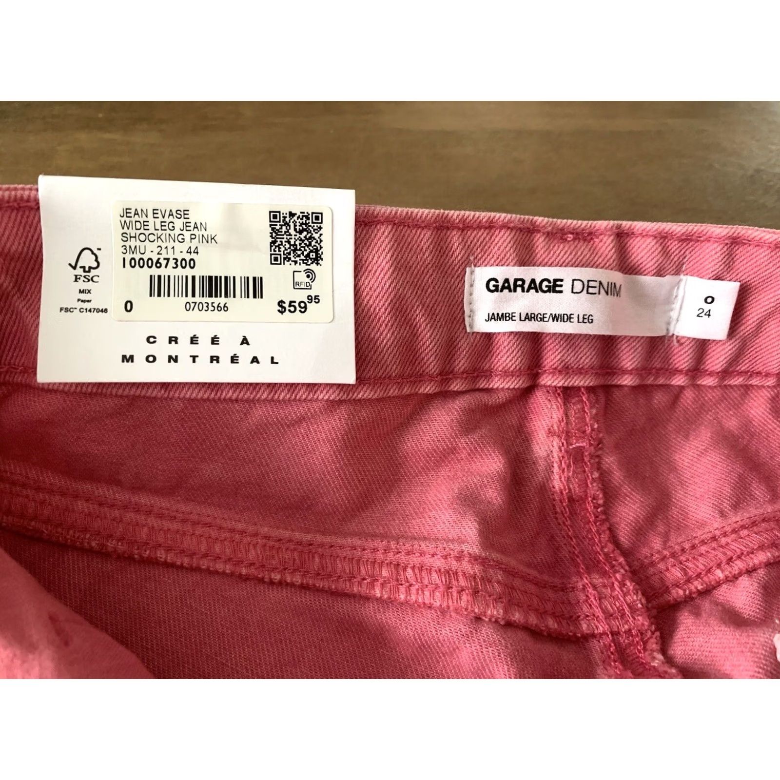 Garage Garage Jeans Women’s 0 26x33 Pink Wide-Leg Denim 90s Jambe NWT Shirt? Size 25" / US 0 / IT 36 - 3 Thumbnail