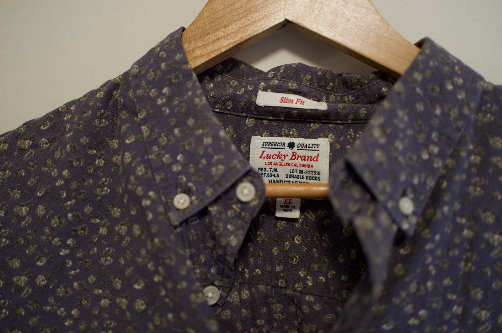 Lucky Brand Floral Button Down, Long Sleeve, Gray, XL Size US XL / EU 56 / 4 - 3 Thumbnail