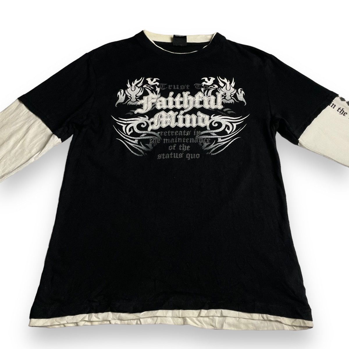 14th Addiction 🇯🇵 Y2K BEAUMERE POEM PUNK DOUBLE LAYER TSHIRT Size US M / EU 48-50 / 2 - 3 Thumbnail