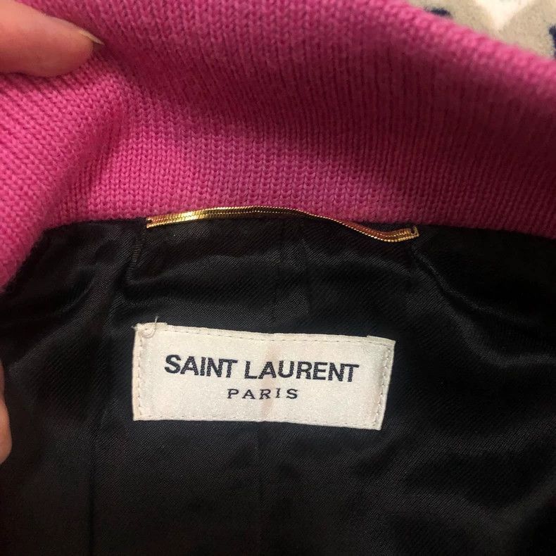 Saint Laurent Paris Saint Laurent Paris Pink patchwork baseball jacket-2505 Size XS / US 0-2 / IT 36-38 - 5 Thumbnail