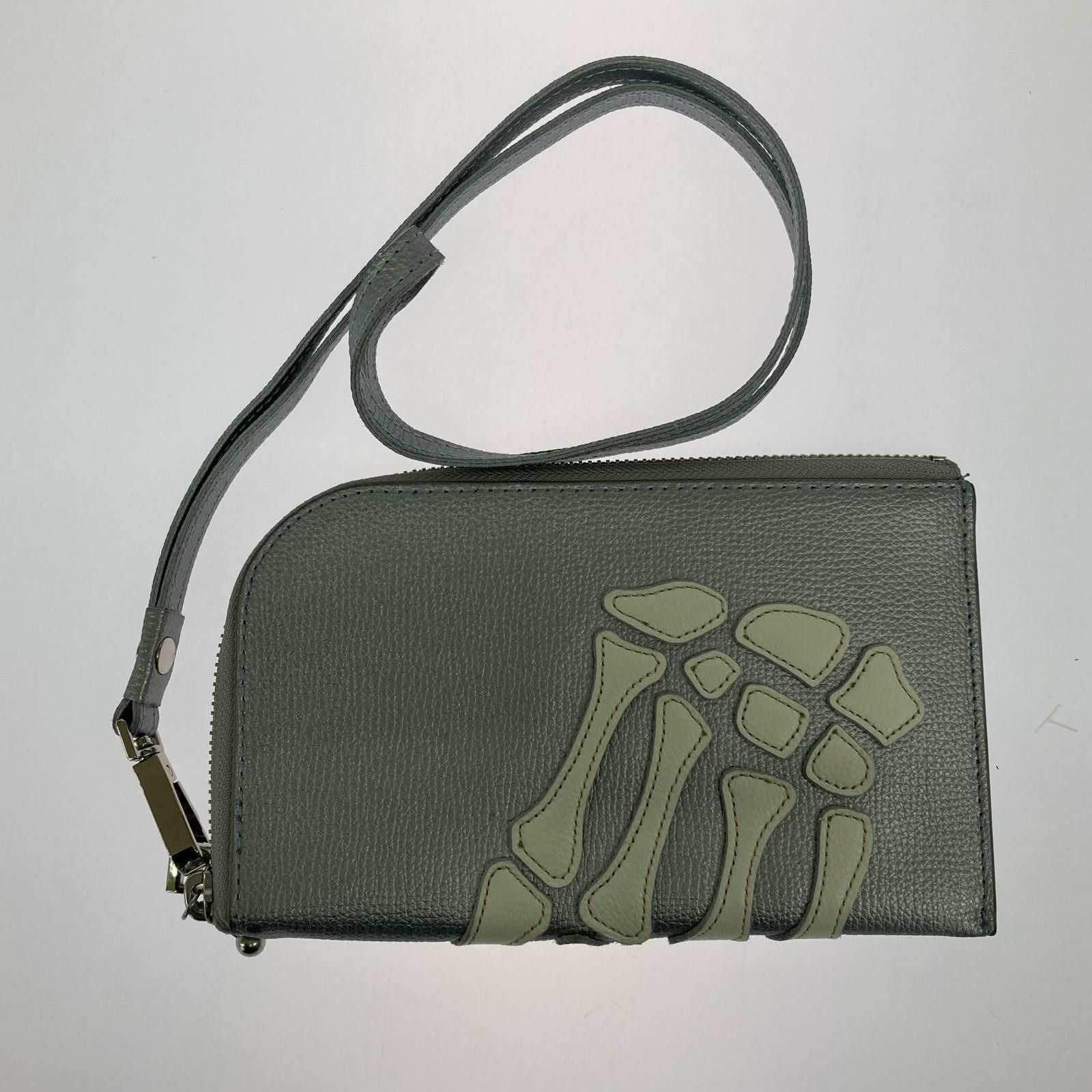 Kapital KAPITAL Thumbs-Up Bone Hand Zip Pouch / Bag Silver Size ONE SIZE - 2 Thumbnail