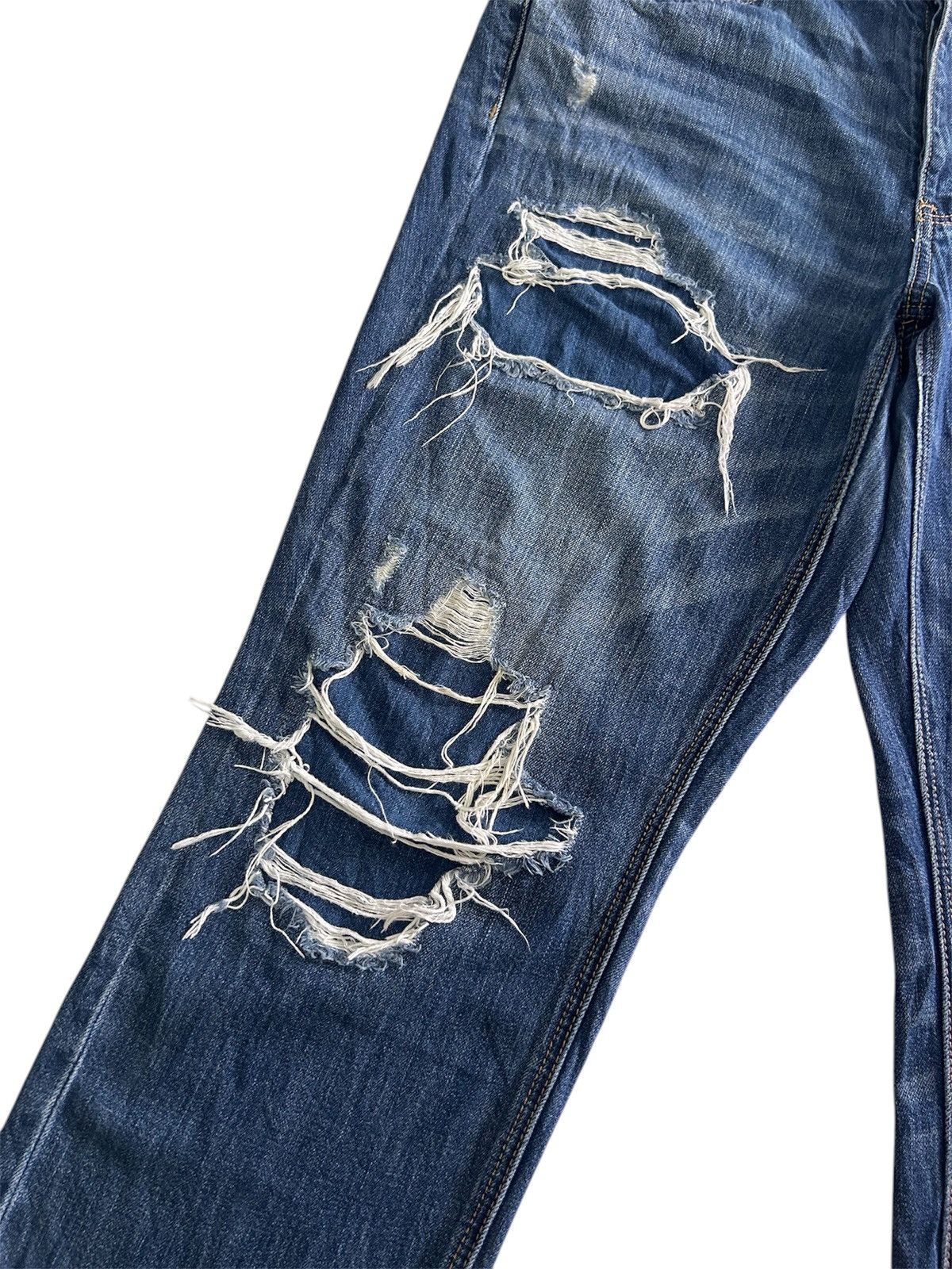 Japanese Brand × Vintage 💥Vintage Japanese Denim Ripped Jeans Size US 37 - 7 Thumbnail