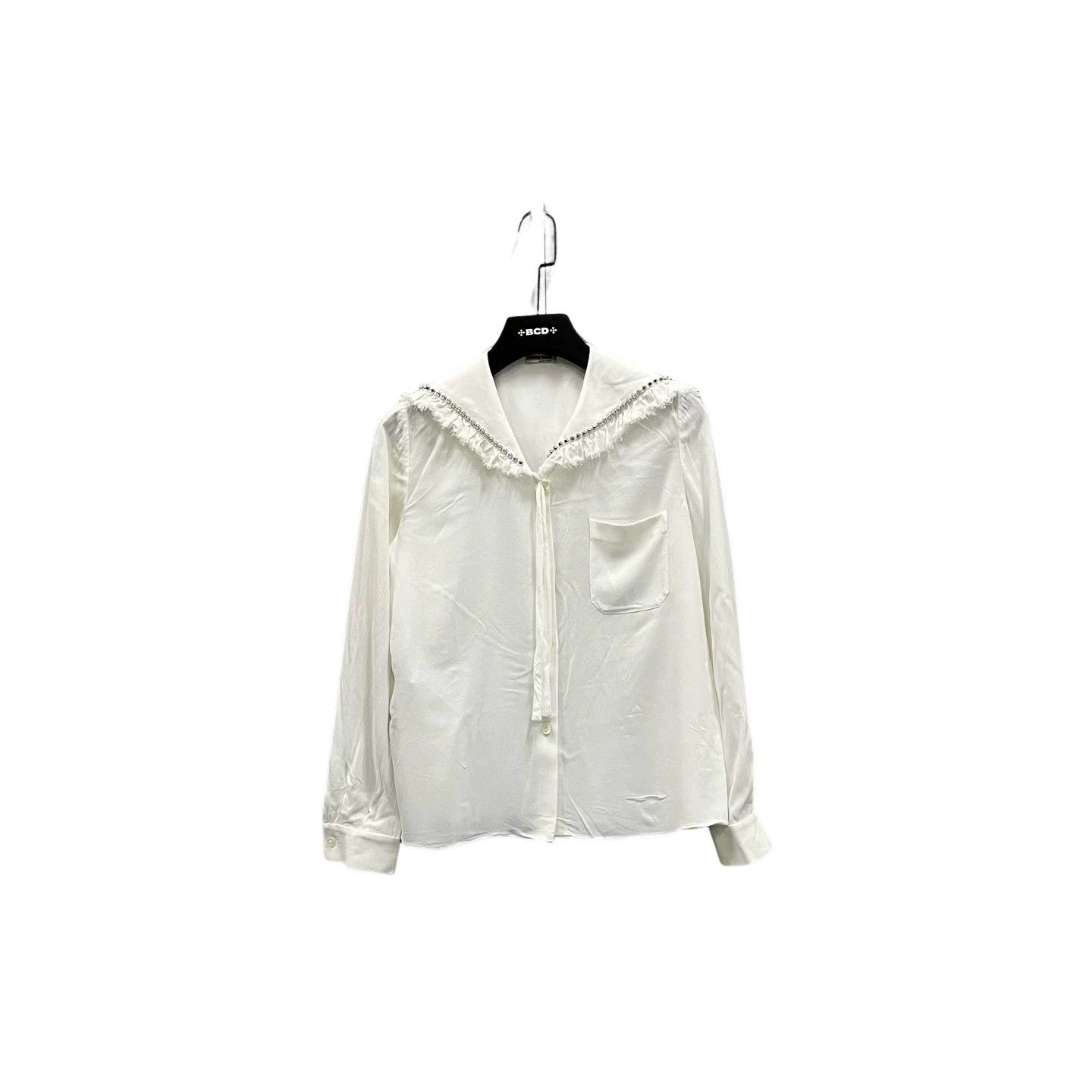 Miu Miu Miu Miu Crystal Embellished Collar Shirt Size 38 Size XS / US 0-2 / IT 36-38 - 1 Thumbnail