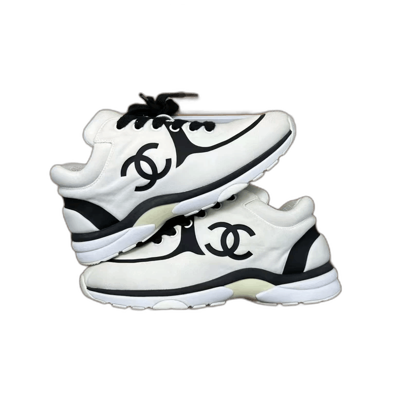 Chanel Black and White Casual Sneakers