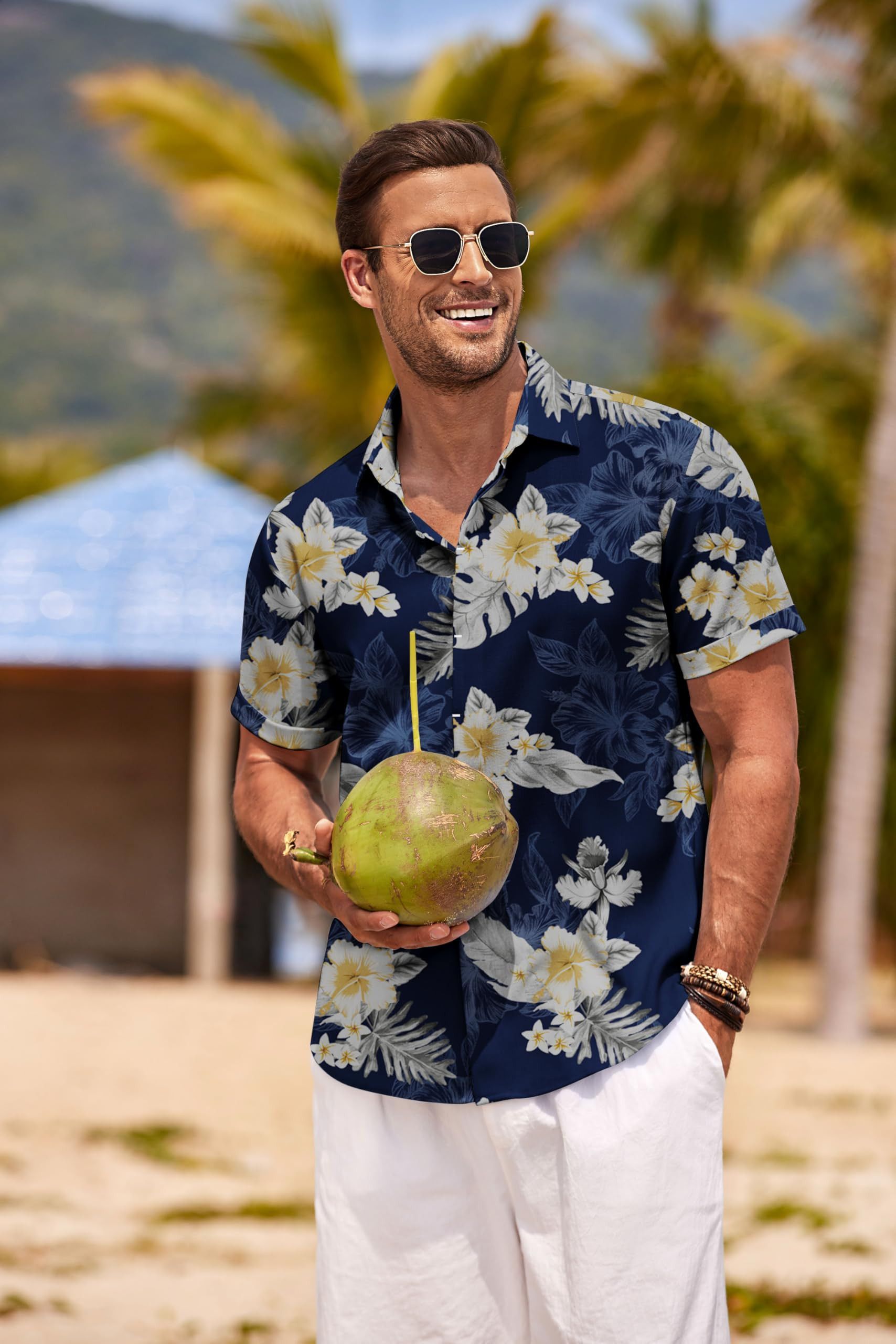 Vintage Men's linen beach summer shirt Size US L / EU 52-54 / 3 - 3 Thumbnail